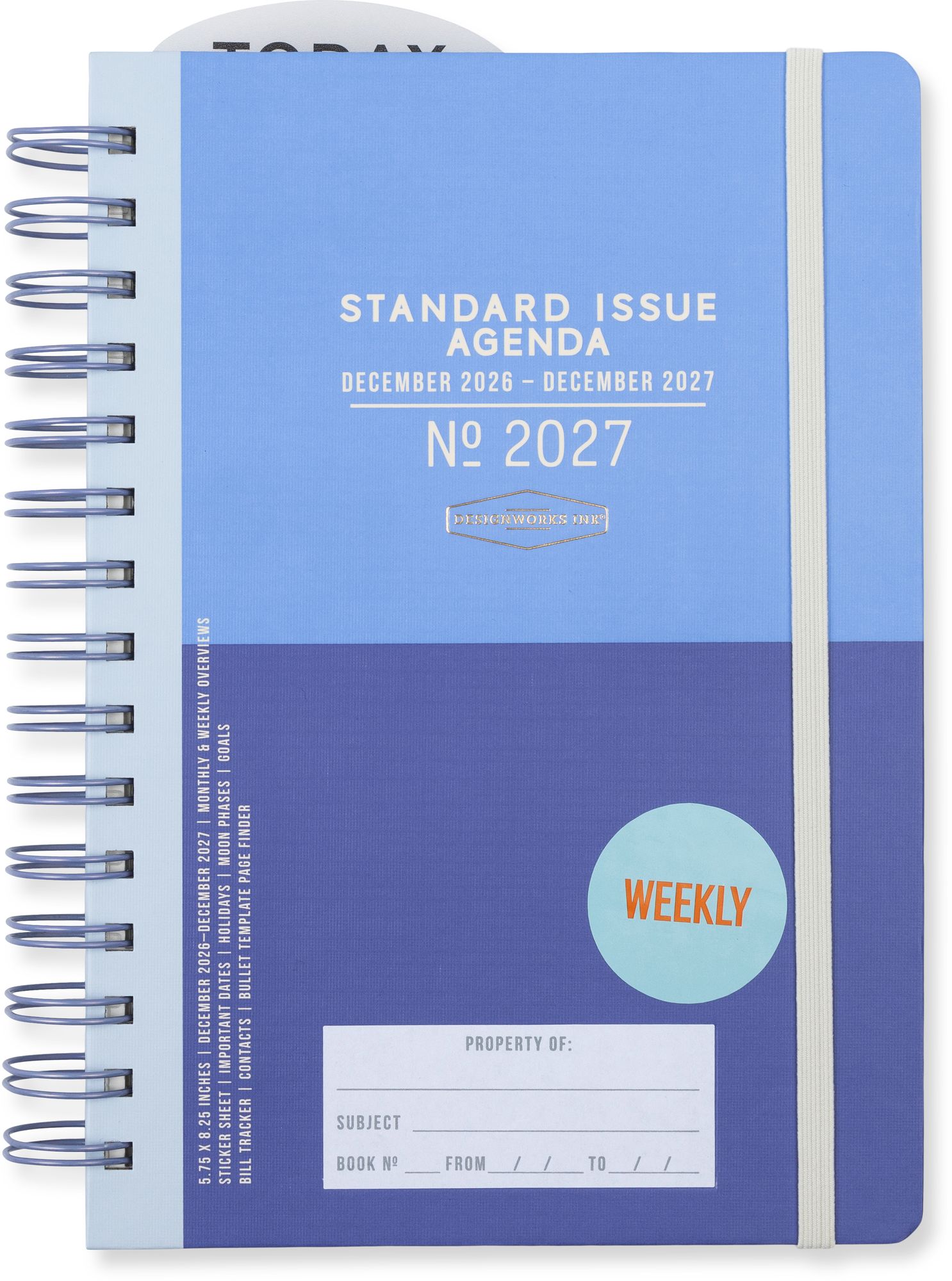 2027 Standard Issue Blue Color Block Weekly Desk Planner