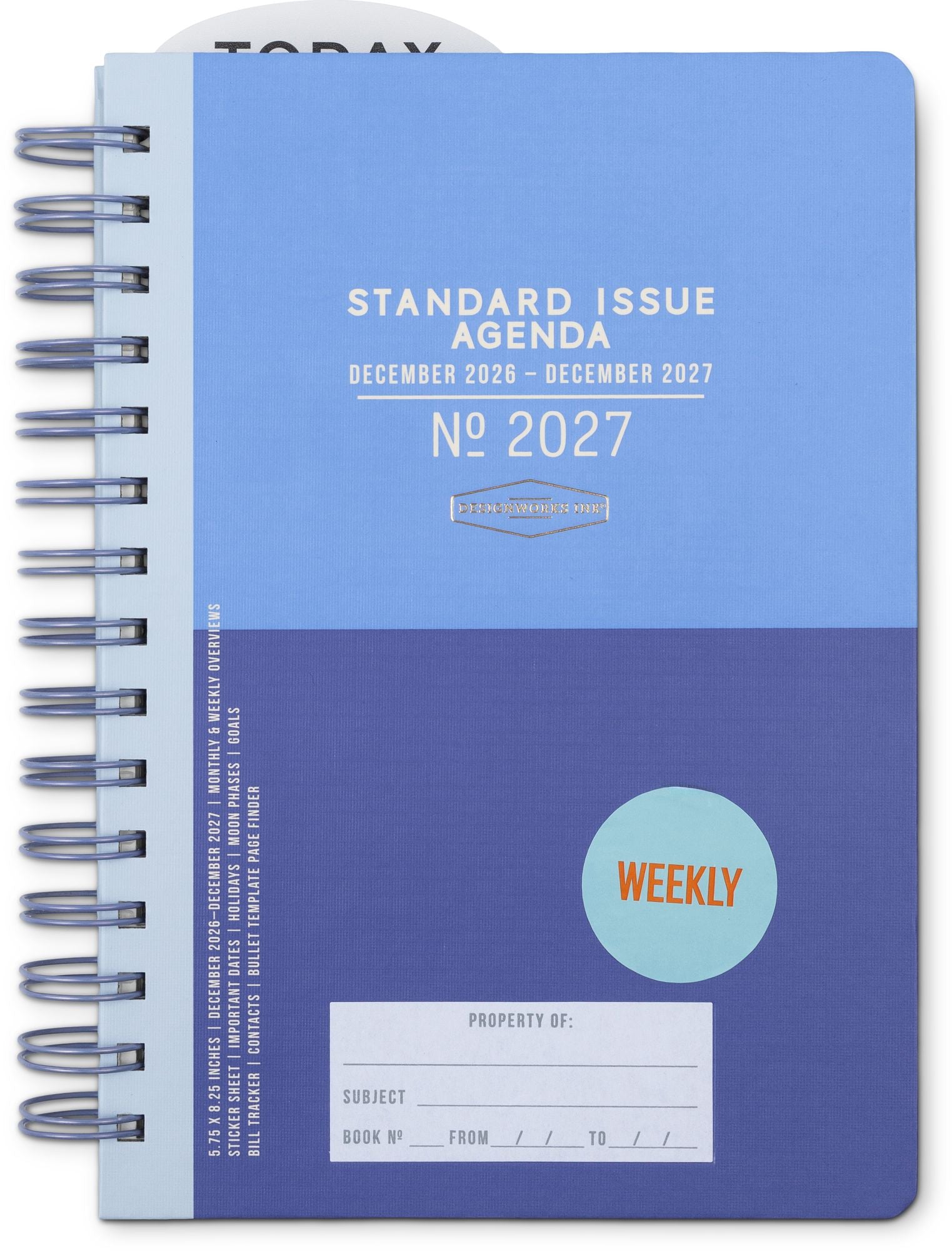 2027 Standard Issue Blue Color Block Weekly Desk Planner