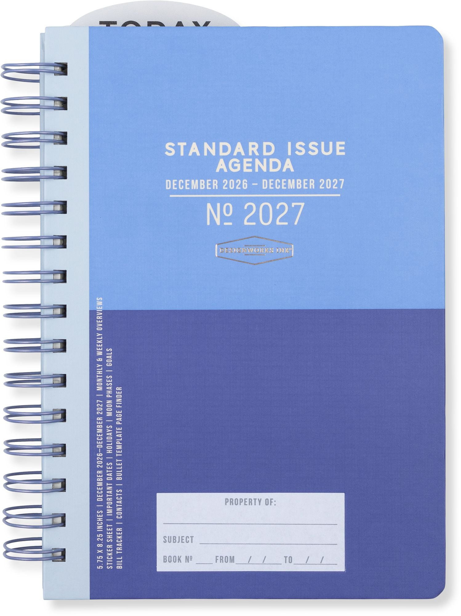2027 Standard Issue Blue Color Block Weekly Desk Planner