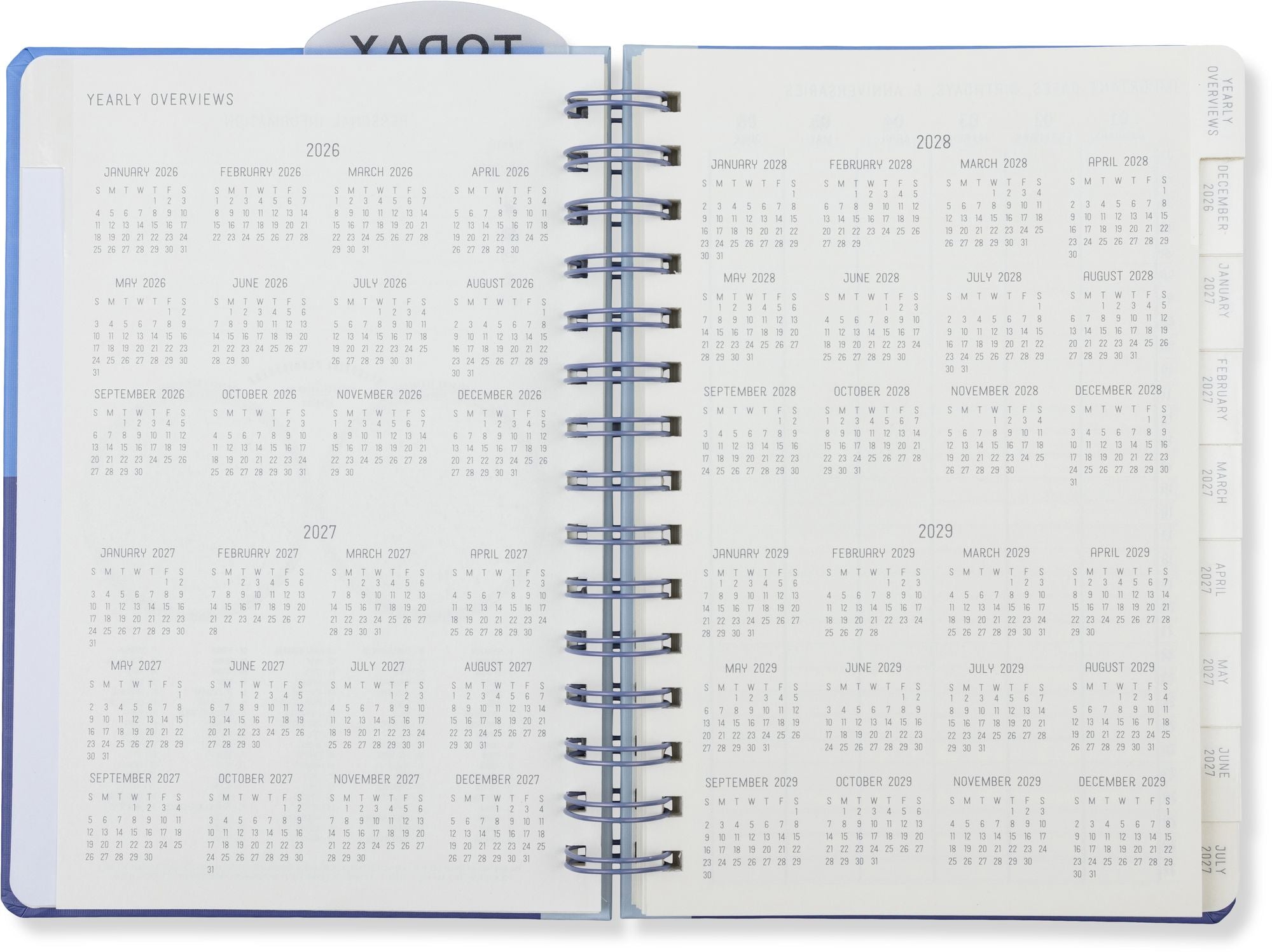 2027 Standard Issue Blue Color Block Weekly Desk Planner