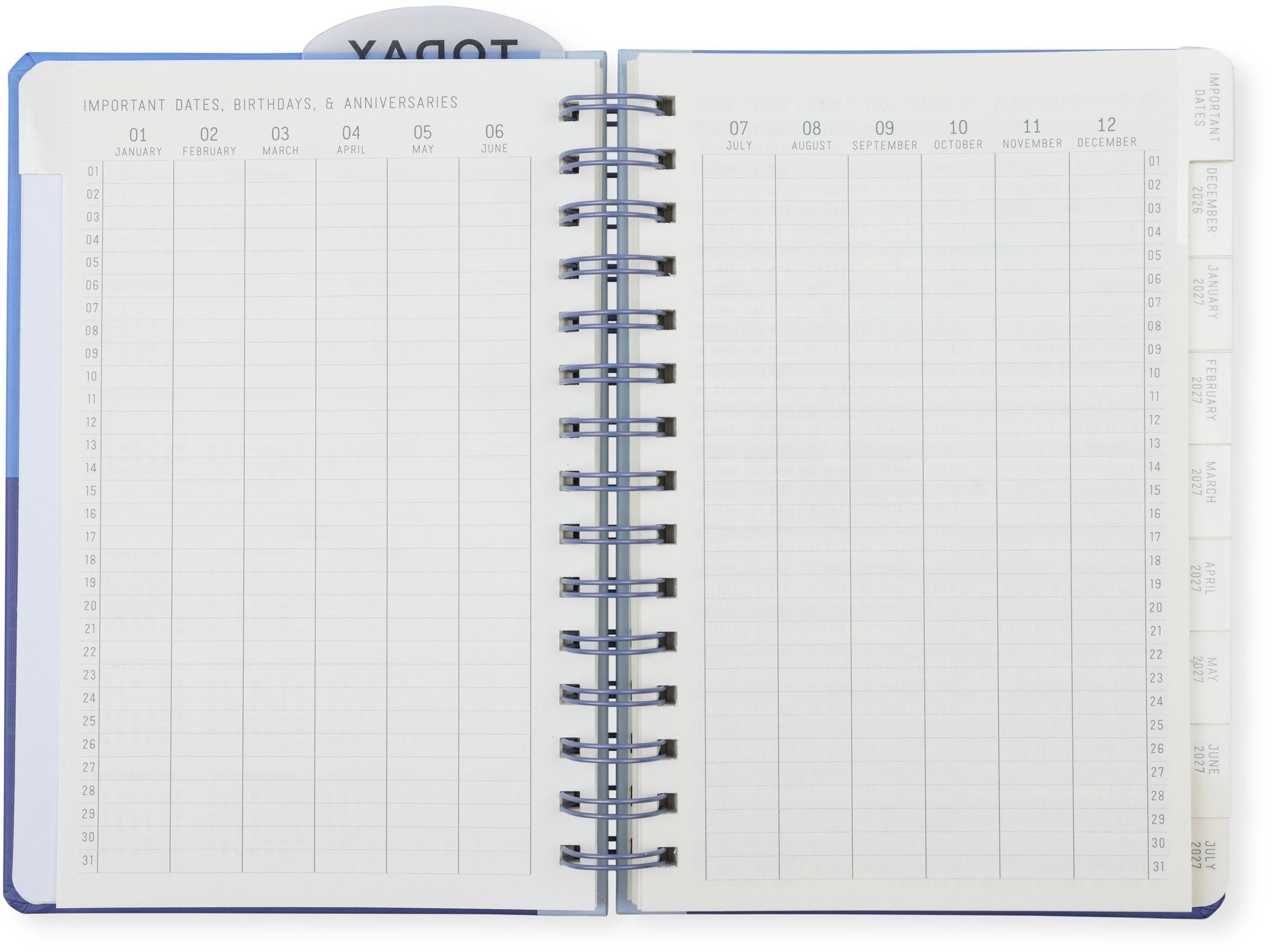 2027 Standard Issue Blue Color Block Weekly Desk Planner