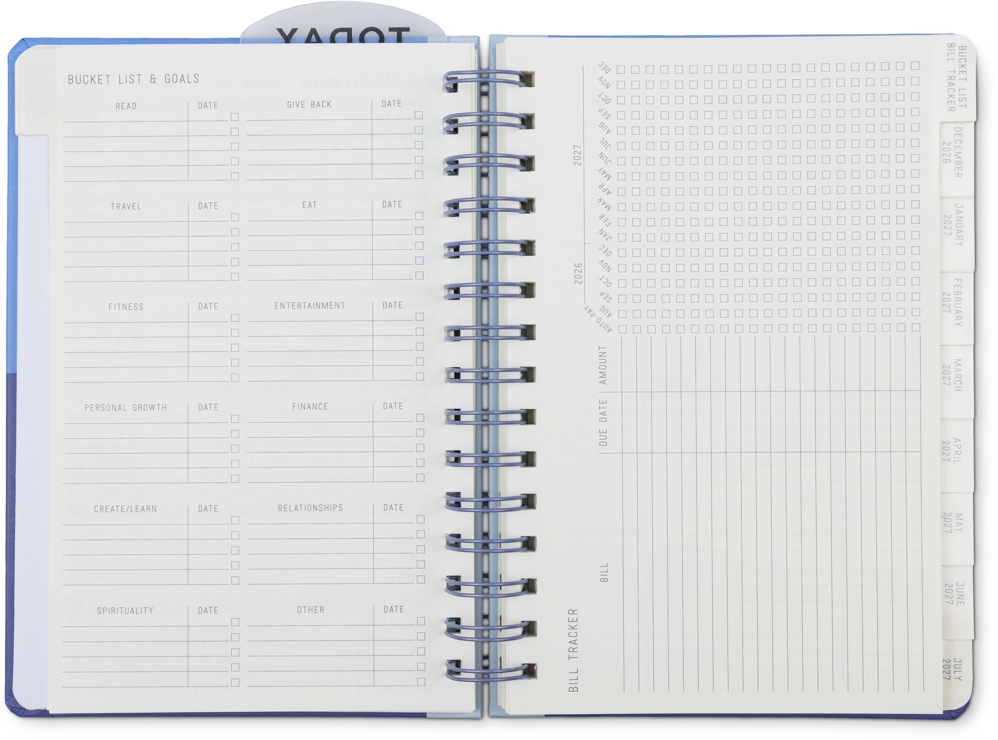 2027 Standard Issue Blue Color Block Weekly Desk Planner