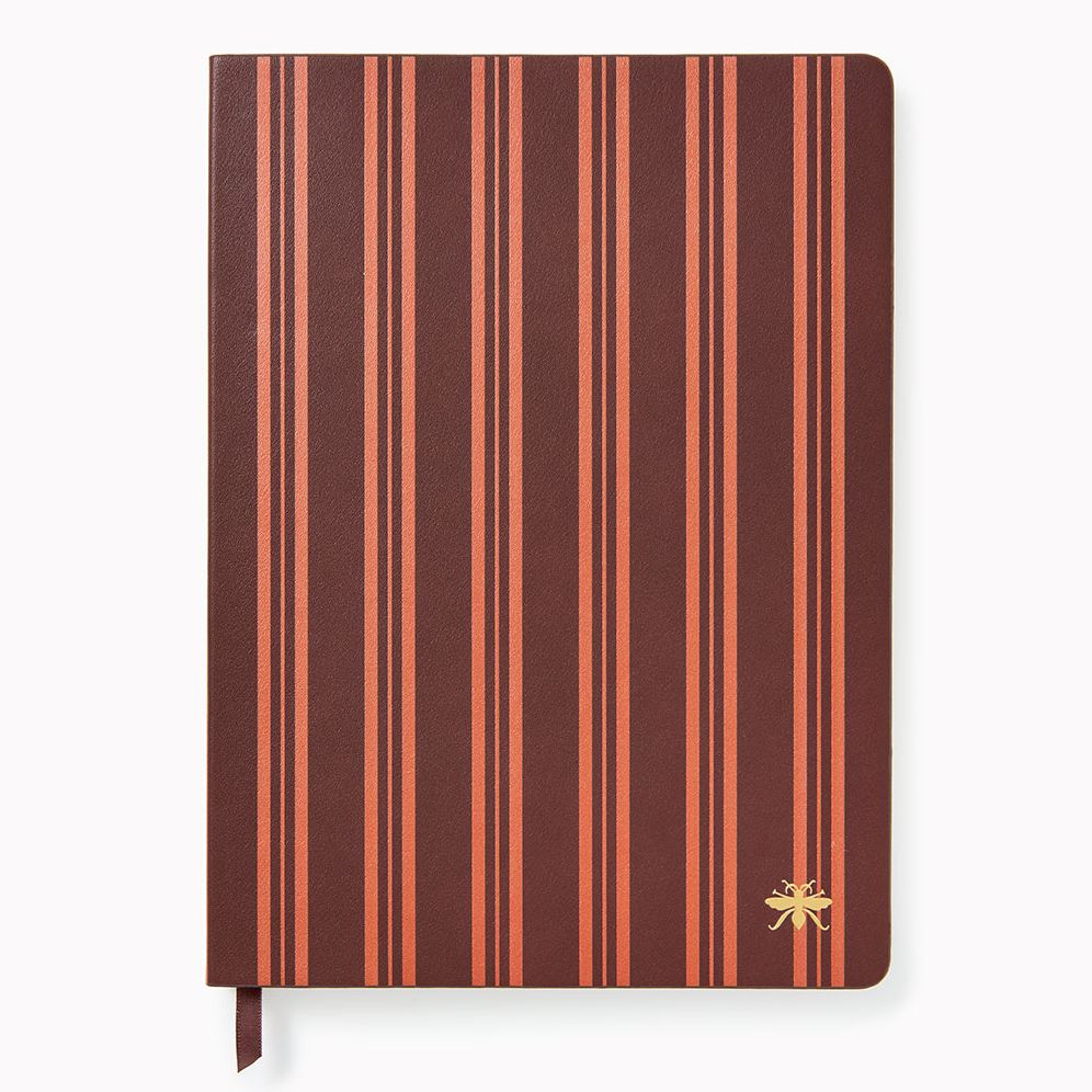 Choc Stripe Paper Wasp LG Lined Journal