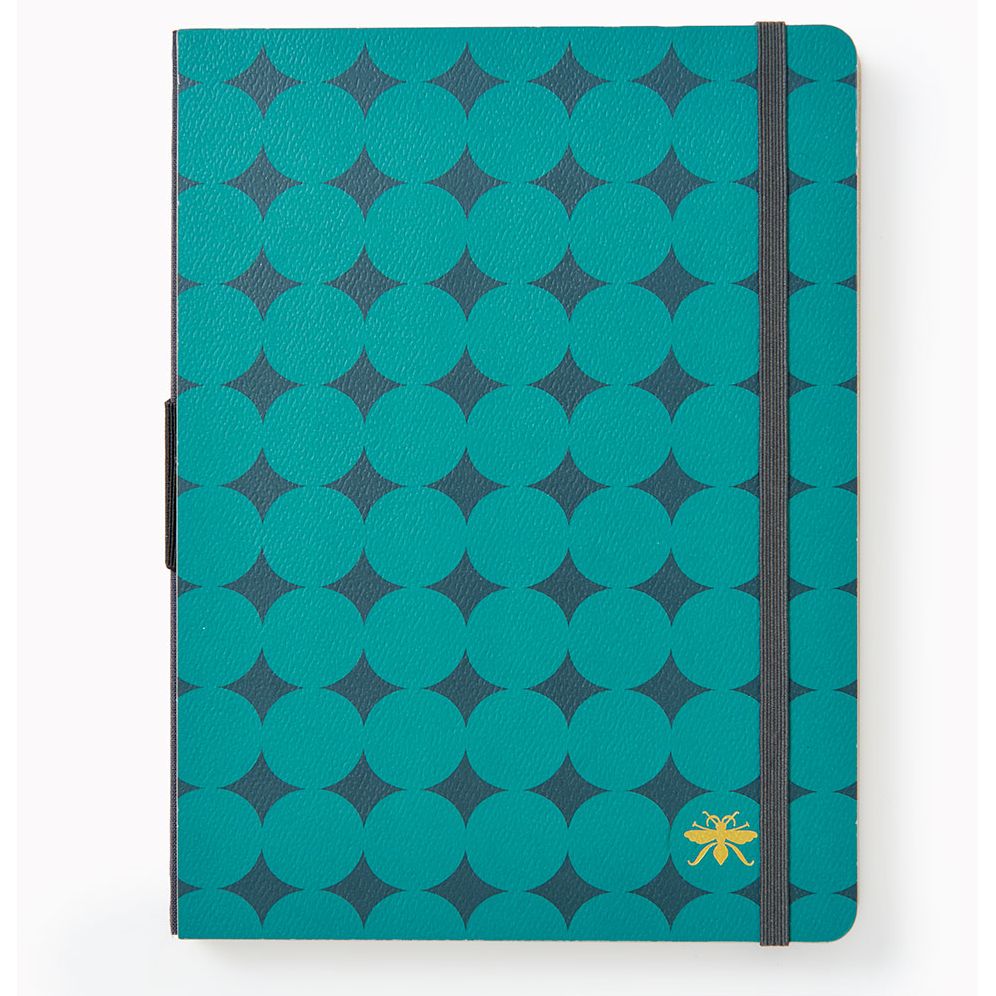 Teal Diamond Paper Wasp LG Lined Journal