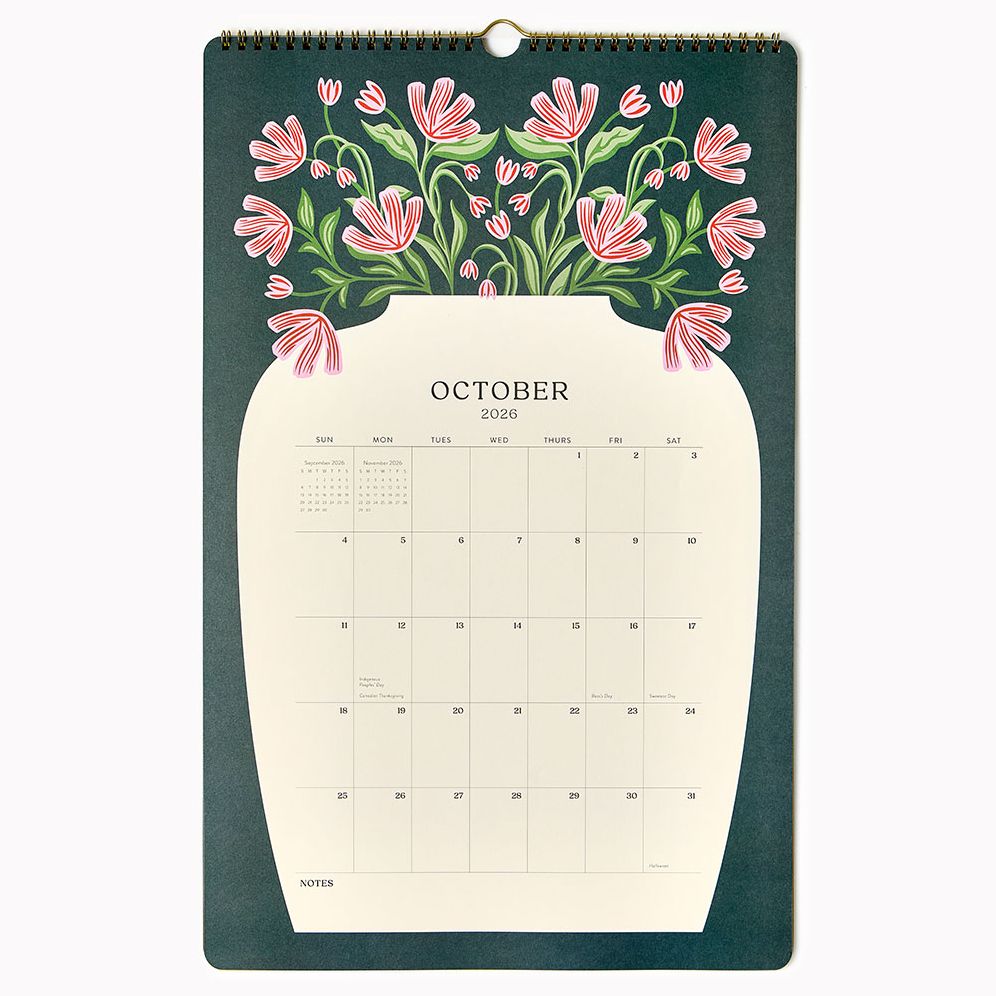 2026-2027 Modern Vases Tall Wall Calendar