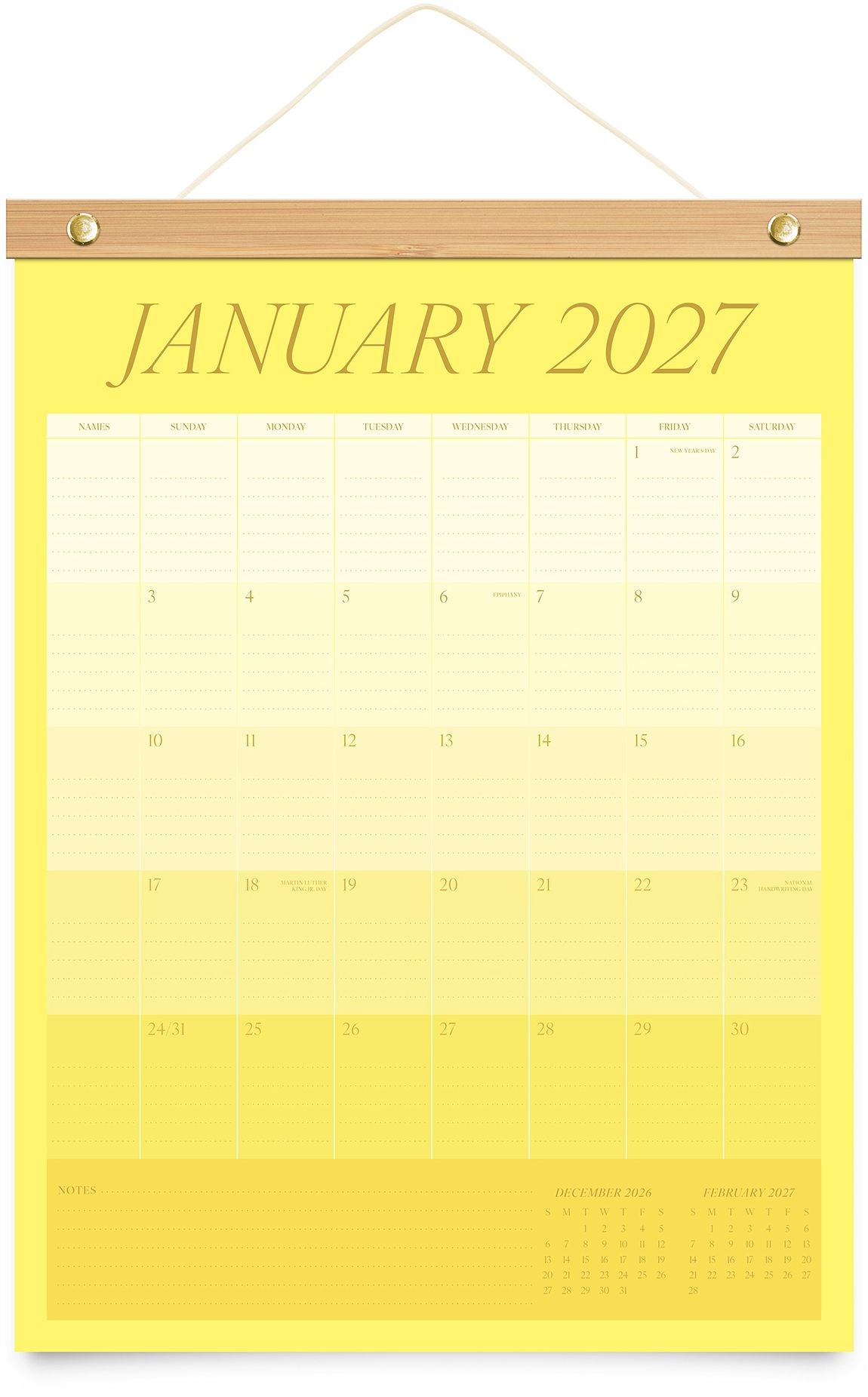 2026-2027 Paper Source Family Wall Calendar