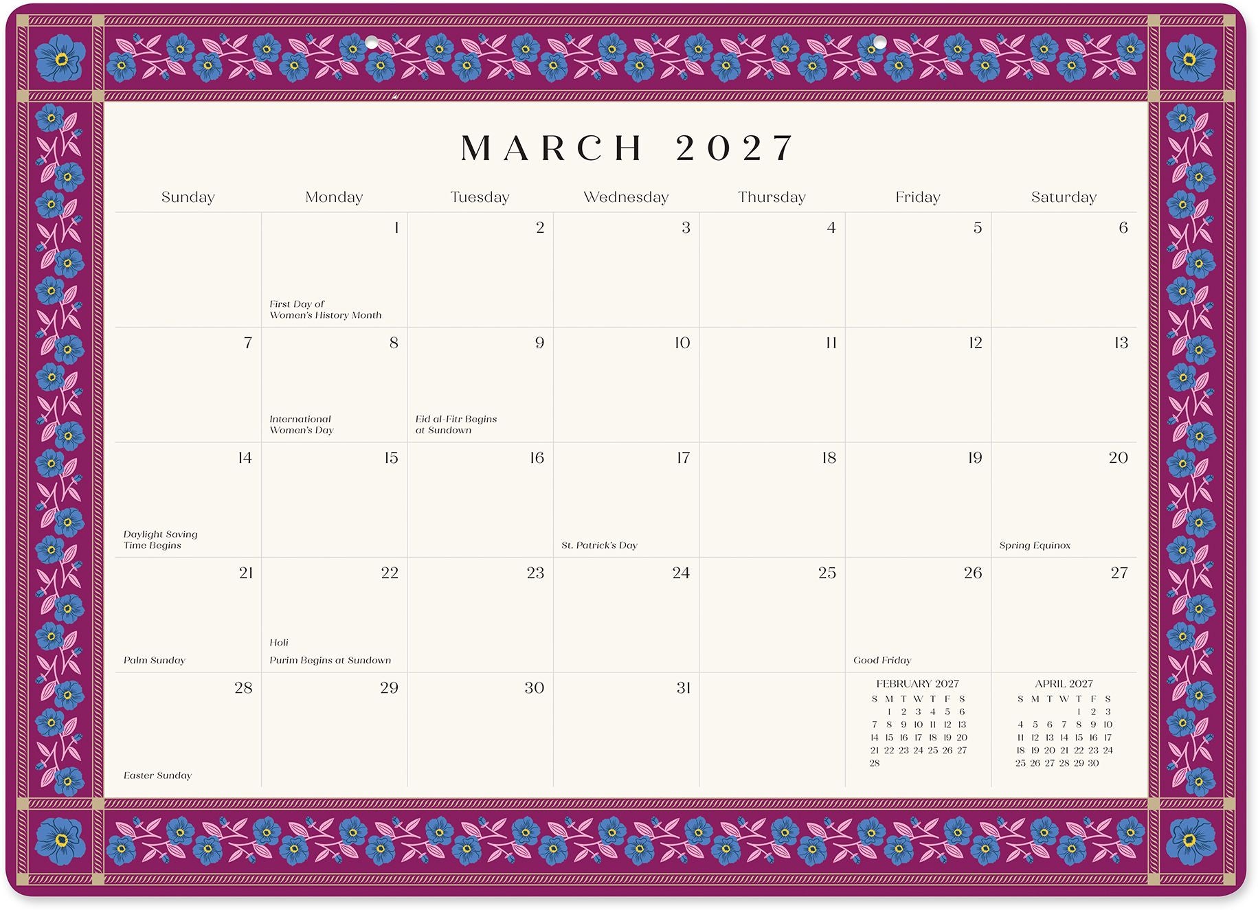2026-2027 Paper Source Tapestries Decorative 17-Month Desk Blotter