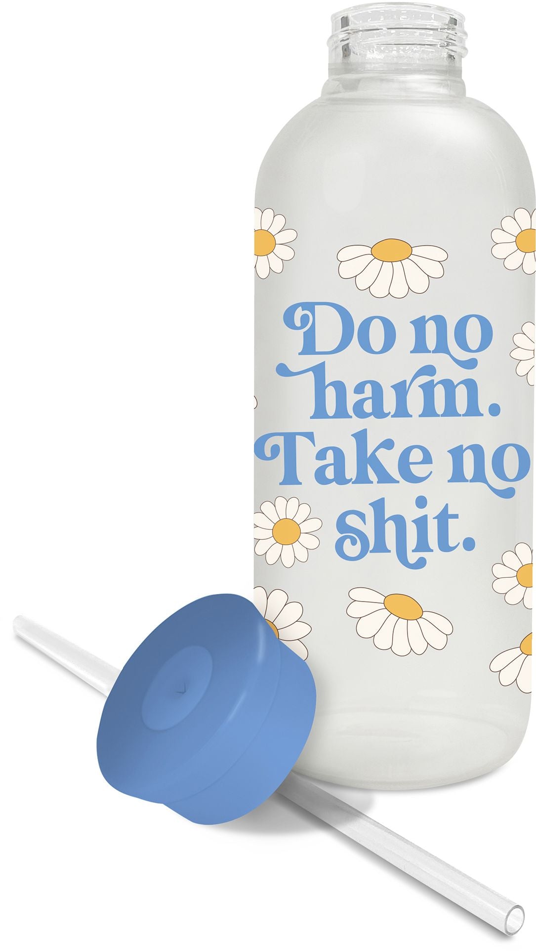 Do No Harm Glass Water Bottle with Straw