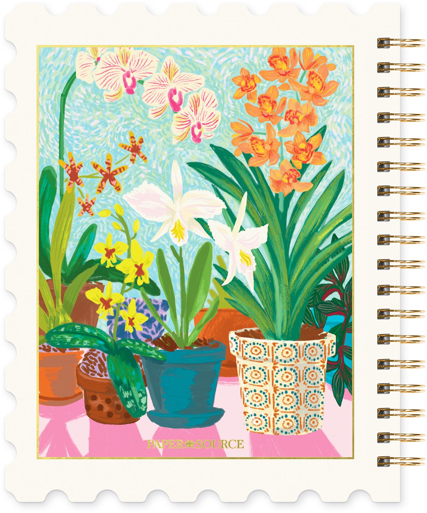 2027 Paper Source Orchid Stamps Die-Cut 12M Planner