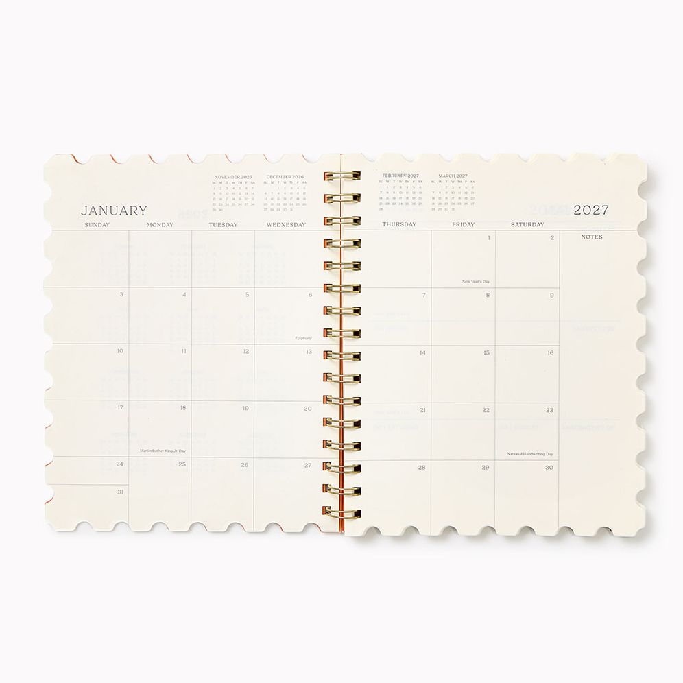 2027 Paper Source Orchid Stamps Die-Cut 12M Planner