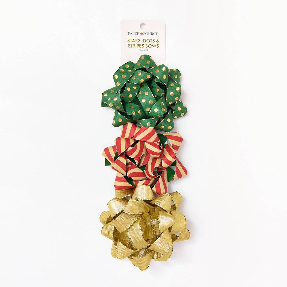 Star, Dots, Stripe Bows S/3 4.5"