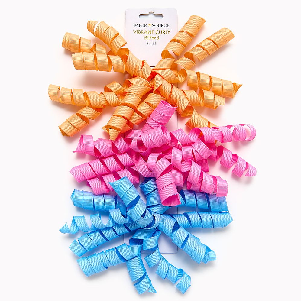 Vibrant Curly Grosgrain Bow Card S/3