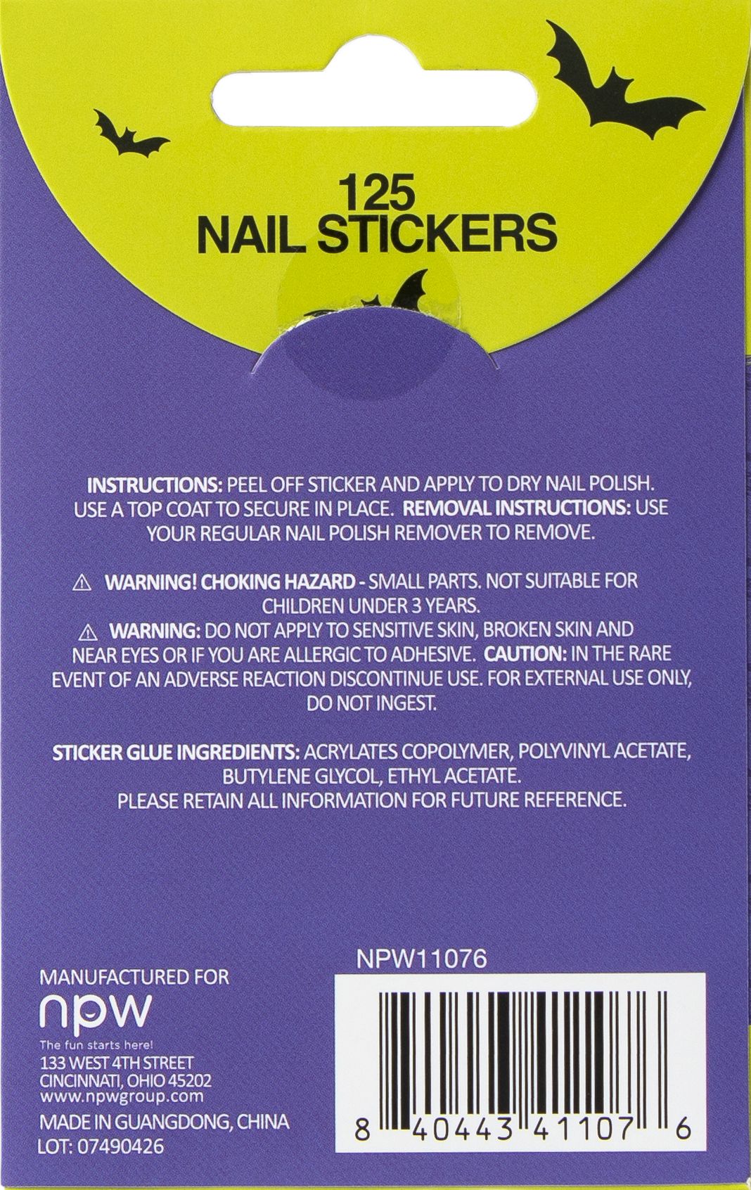 Halloween 26' Bat Nail Stickers