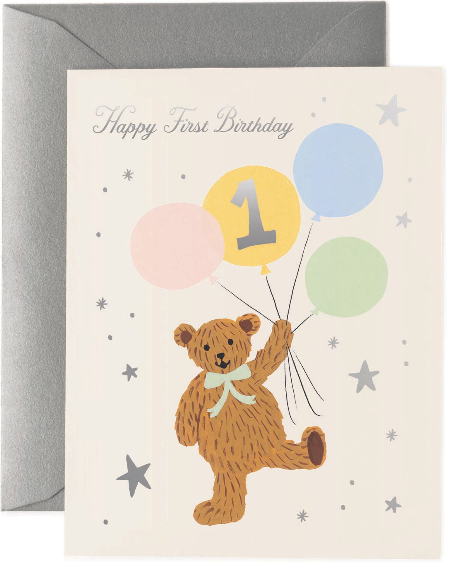 First Birthday Bear Birthday Card