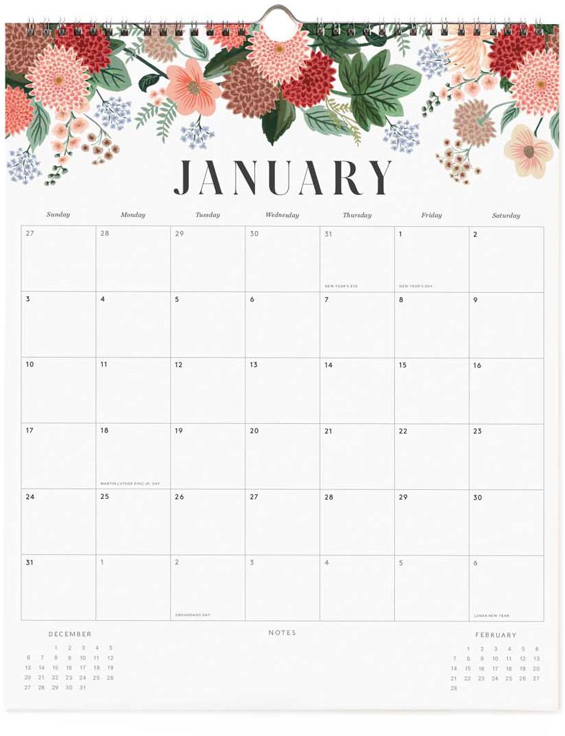 2027 Floral Appointment Calendar
