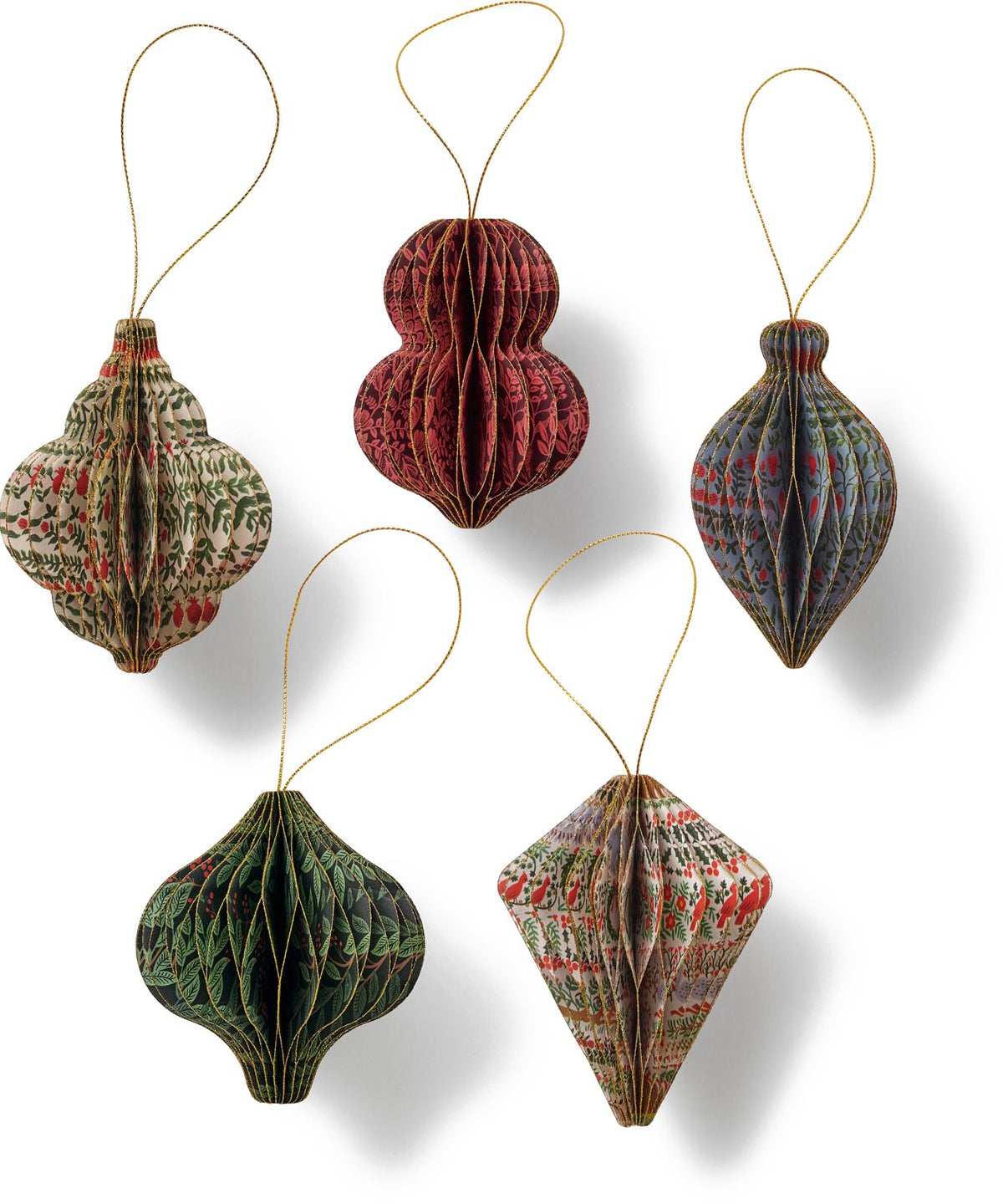 Christmastide Honeycomb Ornaments Set of 5
