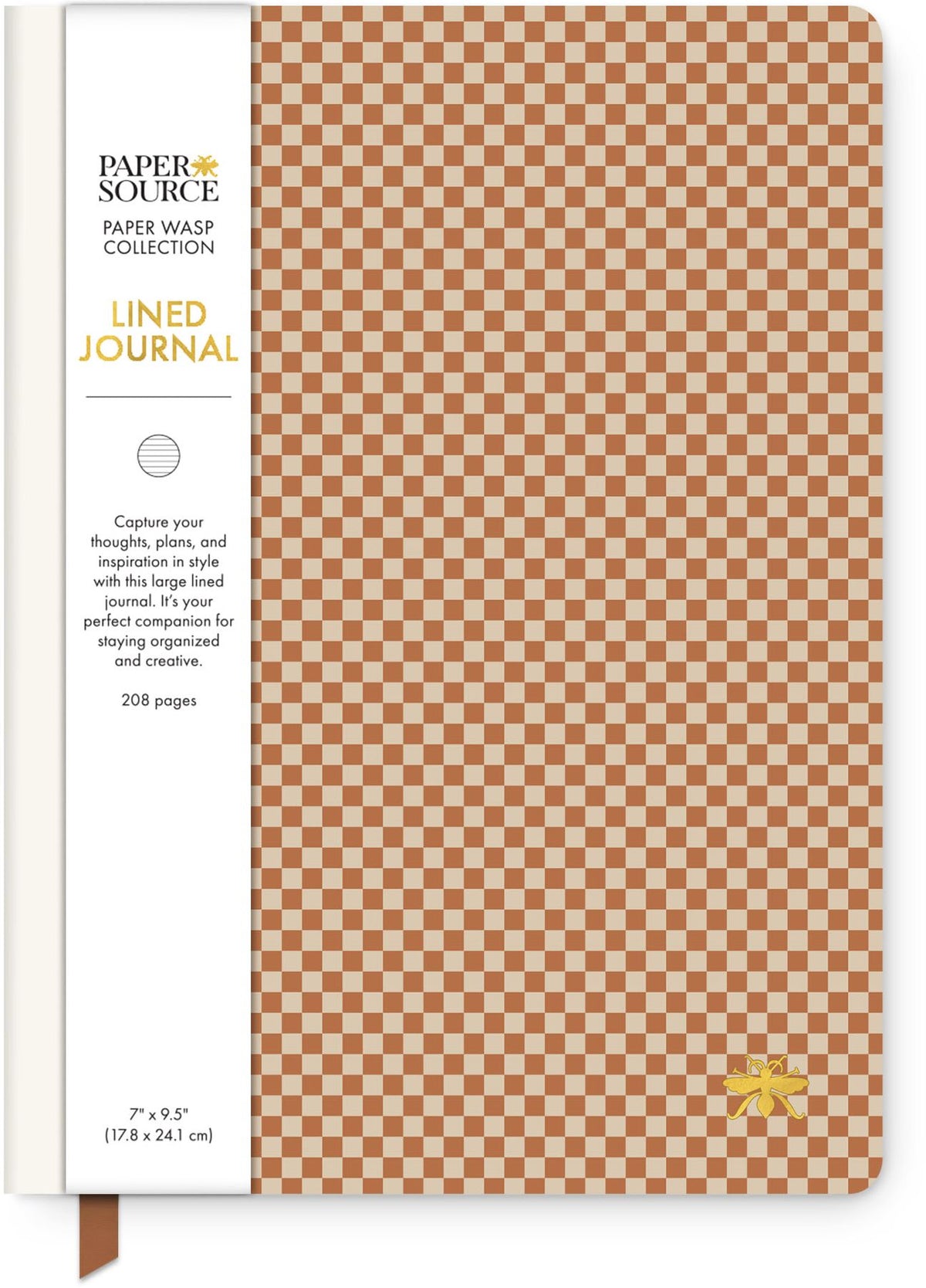 Maple Checks Paper Wasp LG Lined Journal