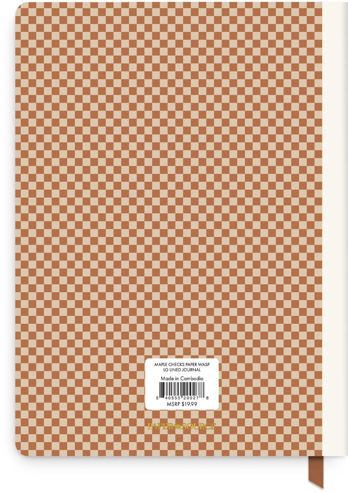 Maple Checks Paper Wasp LG Dotted Journal