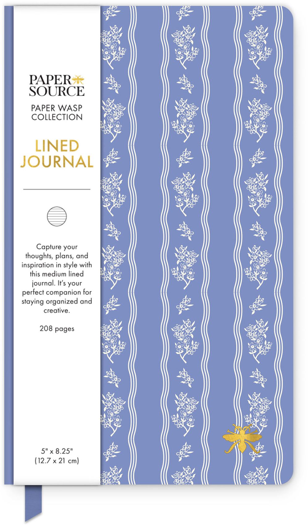 Hydrangea Floral Paper Wasp Med Lined Journal