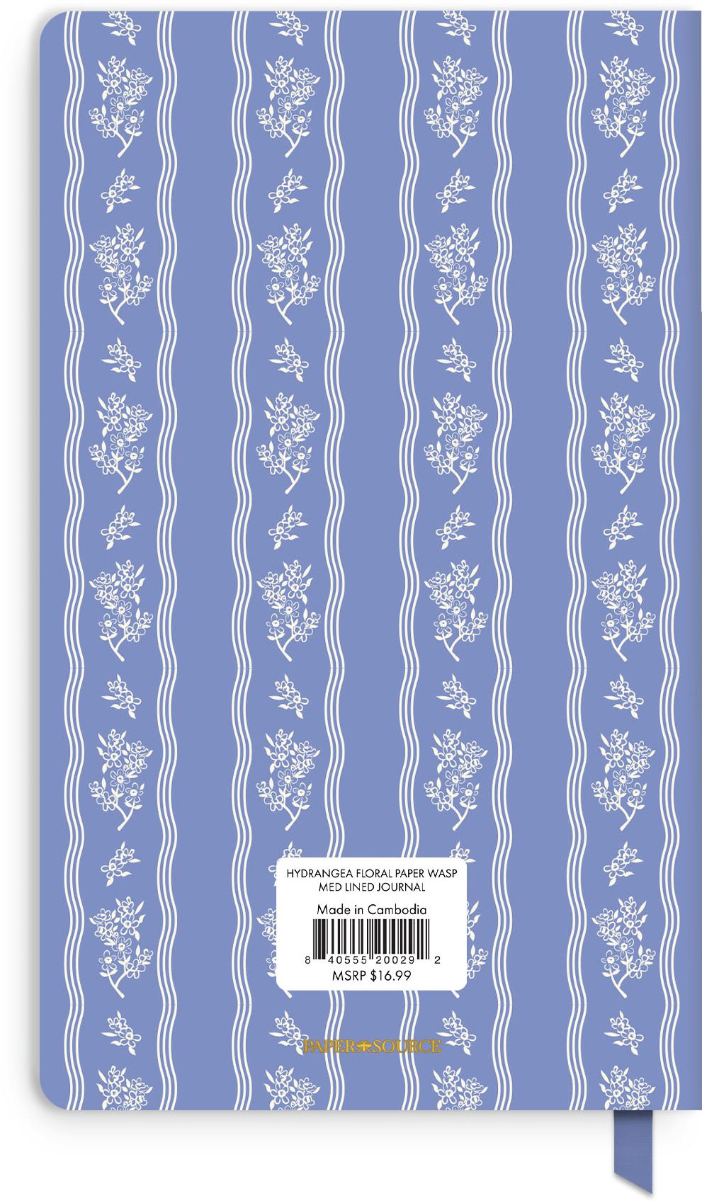 Hydrangea Floral Paper Wasp Med Lined Journal