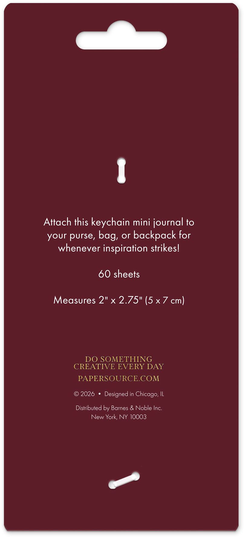 Burgundy Paper Wasp Keychain Mini Journal