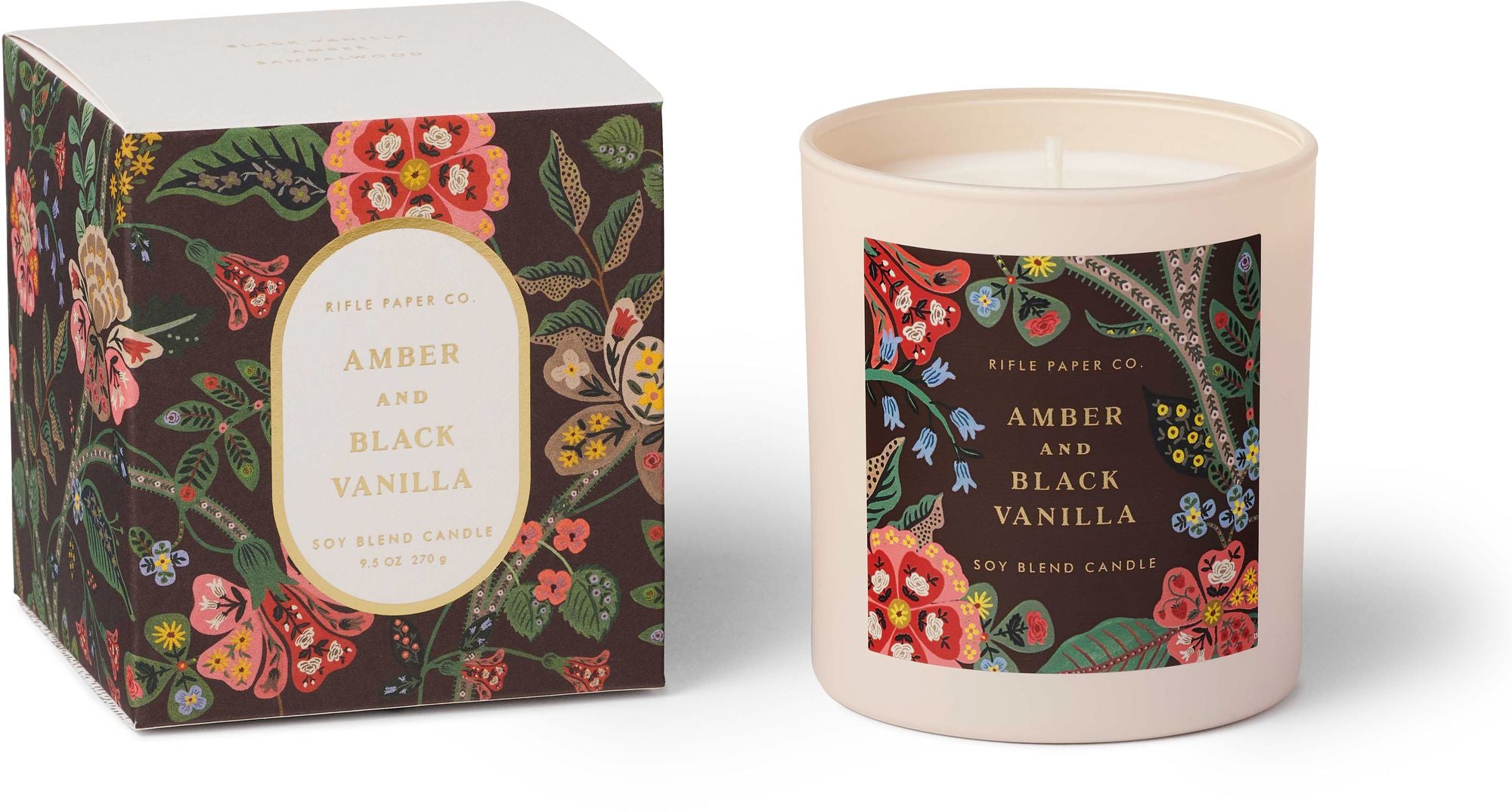Gracie Amber and Black Vanilla 9 oz Glass Candle