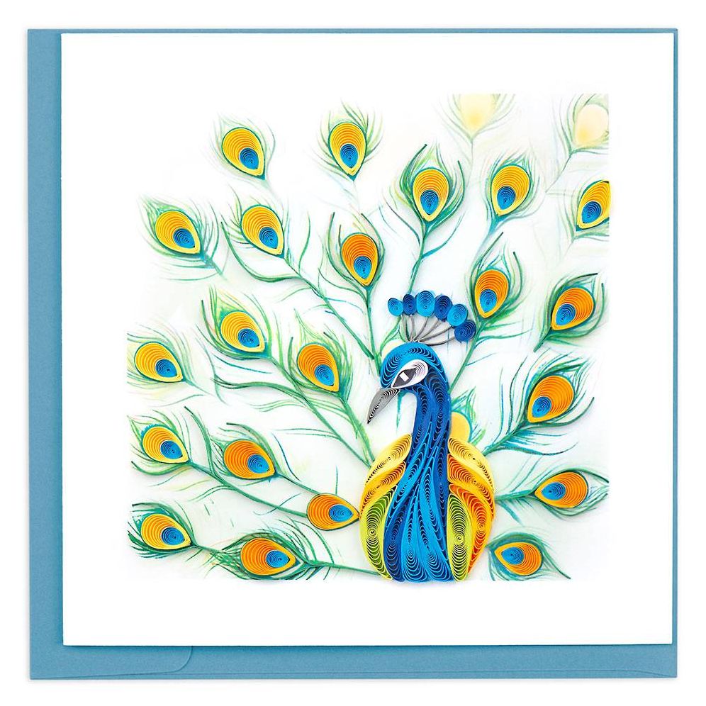 Quilling Peacock Feathers Greeting Card
