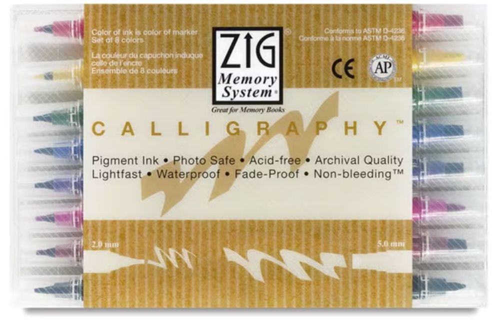 Kuretake Calligraphy Set of 8 - Assorted Colors