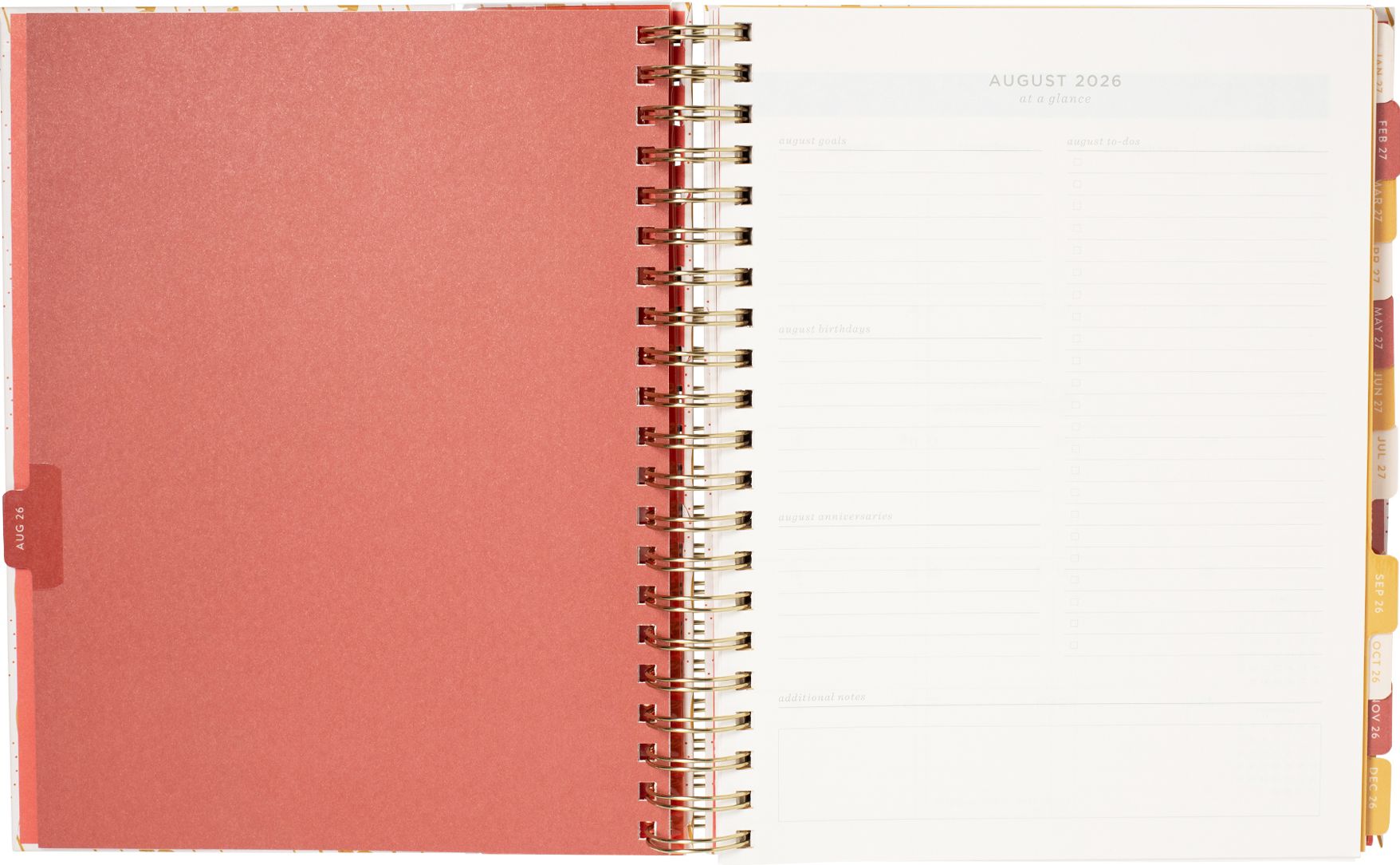 2026-2027 Pasta Plans Weekly Desk Planner