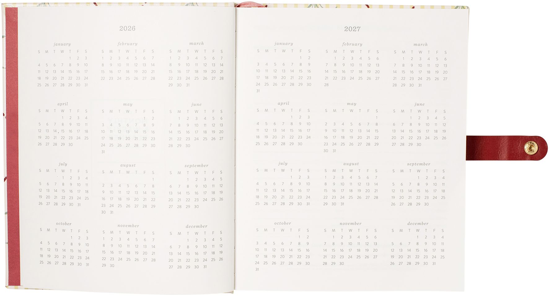 2026-2027 Cottage Bouquet Weekly Desk Planner