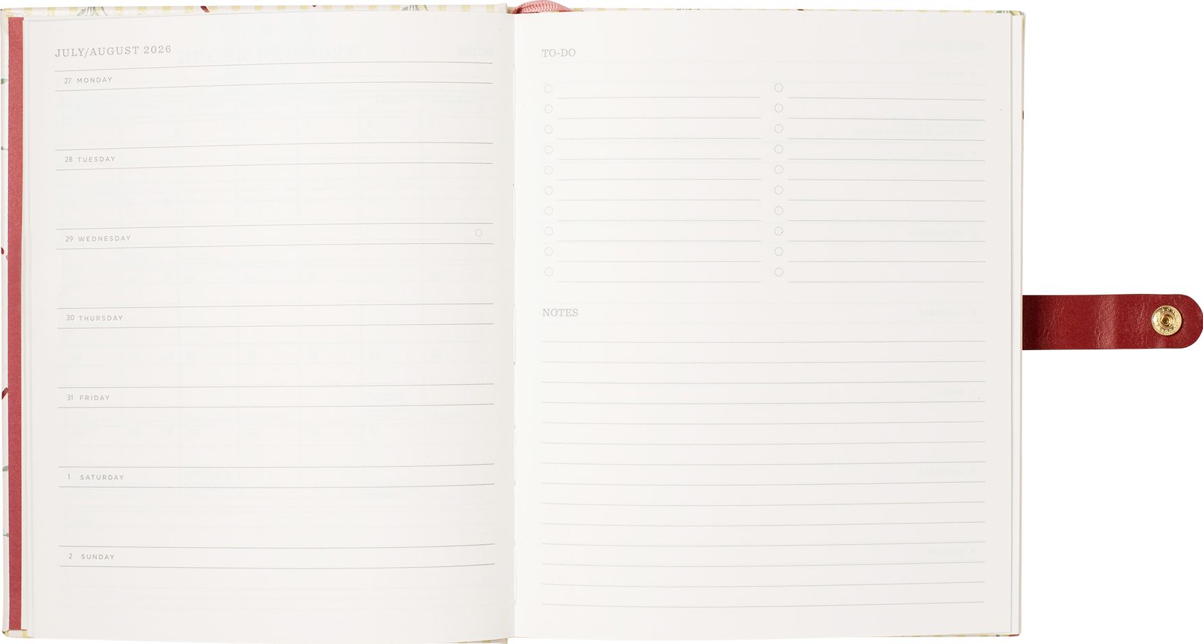 2026-2027 Cottage Bouquet Weekly Desk Planner