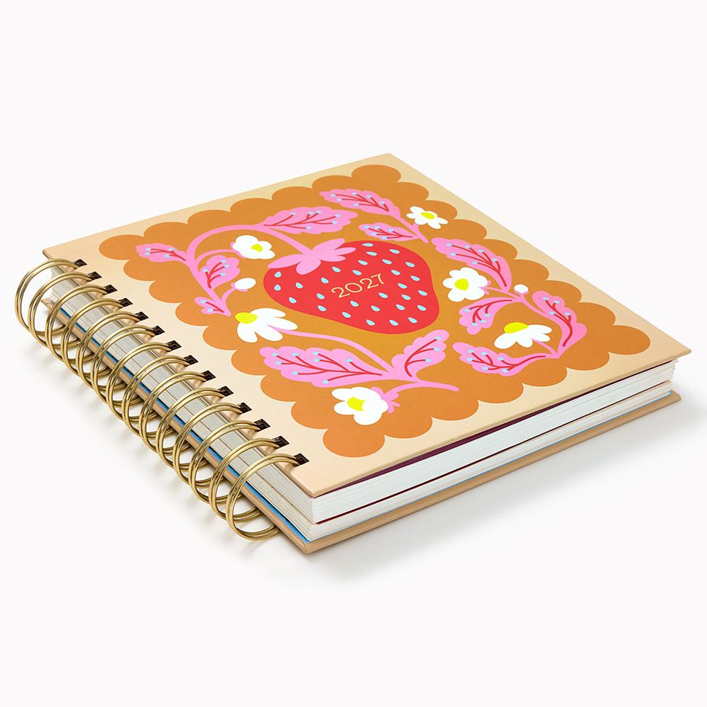 2026-2027 Paper Source Strawberry Weekly Desk Planner