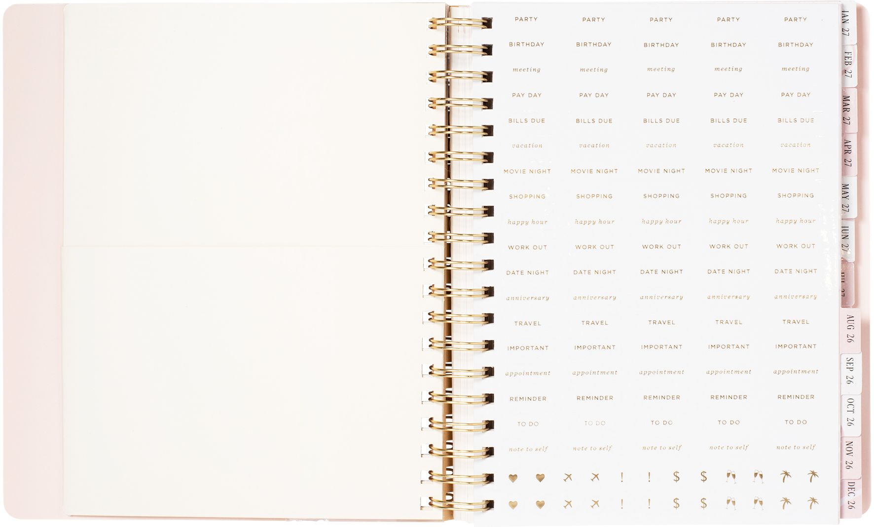 2026-2027 Ballet Bow Weekly Desk Planner