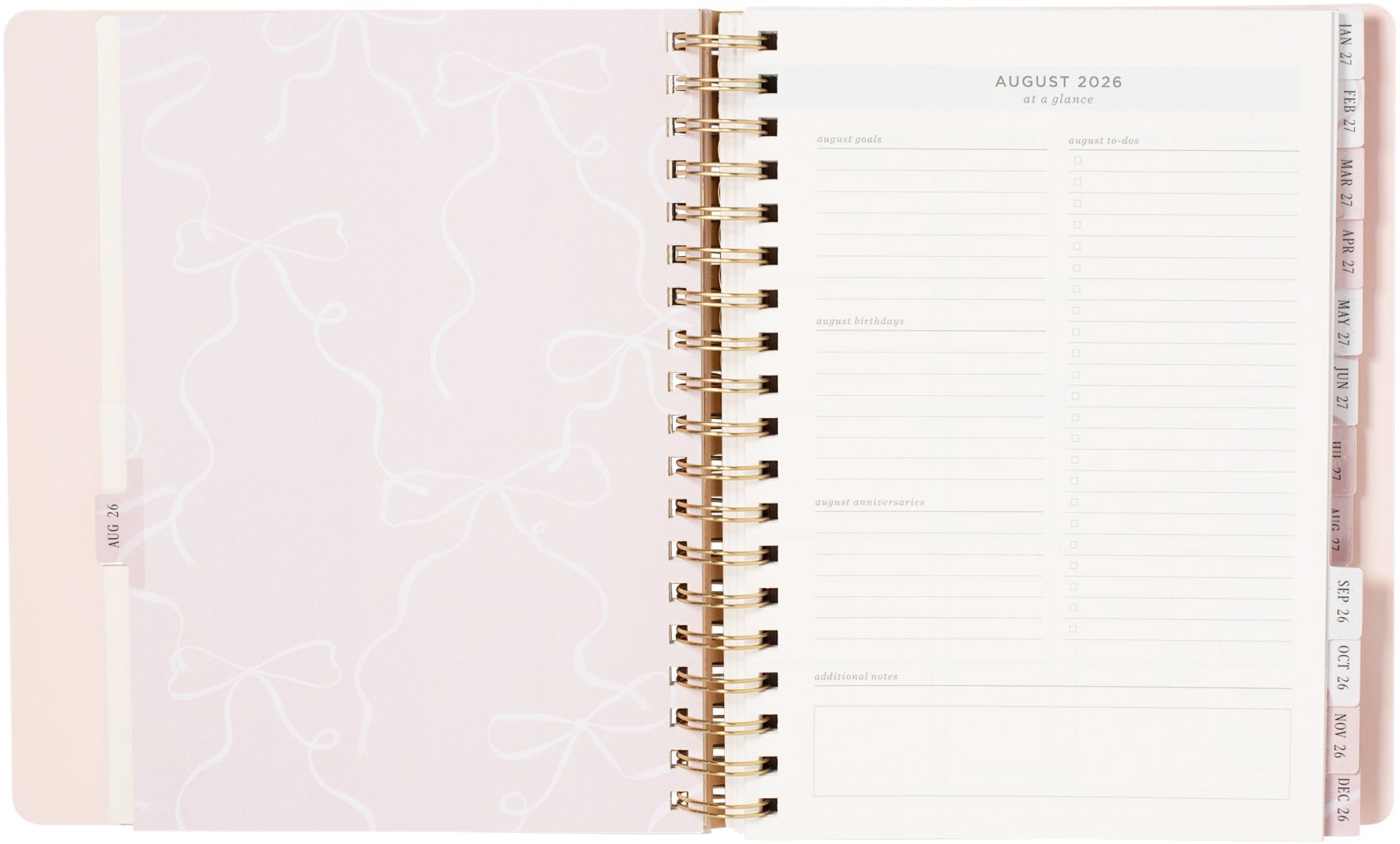 2026-2027 Ballet Bow Weekly Desk Planner