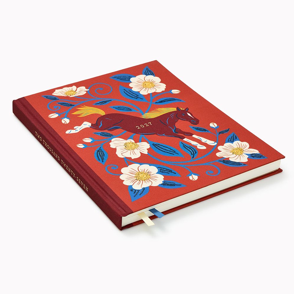 2026-2027 Wild Roses Horse Weekly Desk Planner | Paper Source