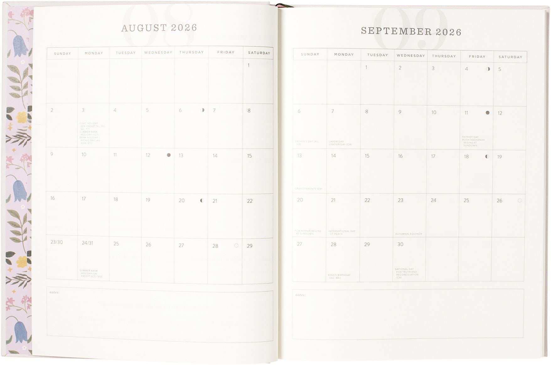 2026-2027 Storybook Flower Weekly Desk Planner