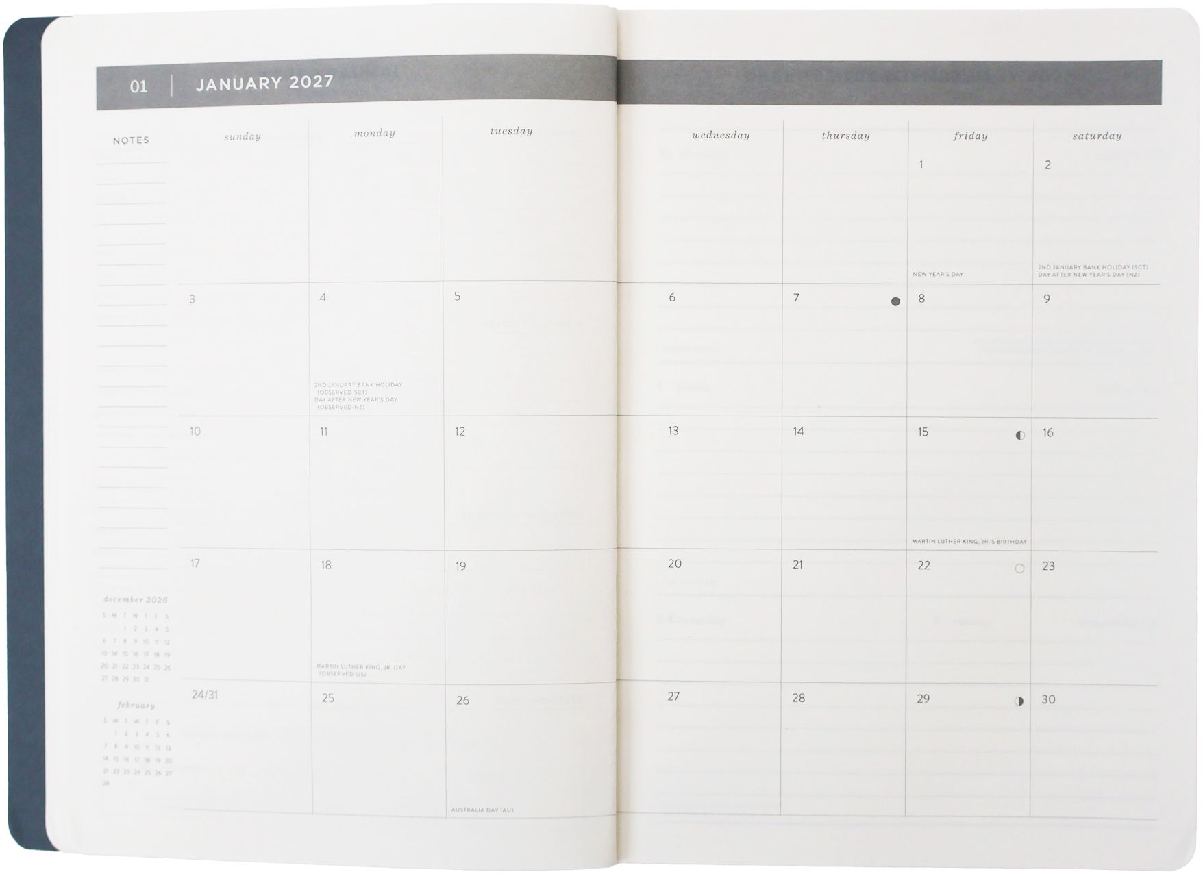 2027 Wavy Weeks Weekly Desk Planner