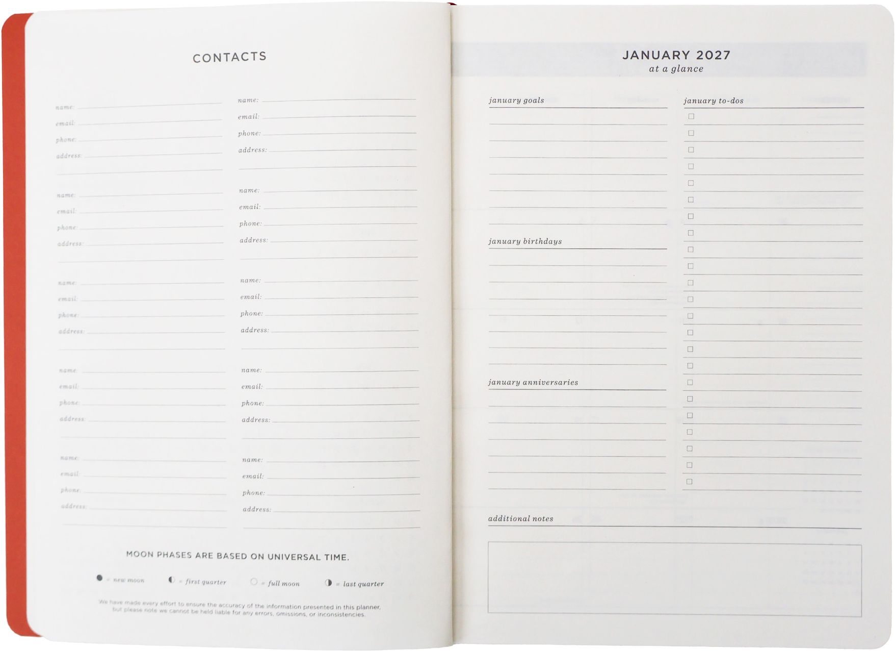2027 Colorblock Weekly Desk Planner