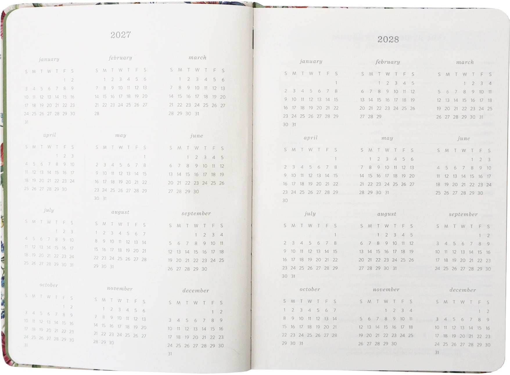 2027 Ivory Garden Monthly Desk Planner