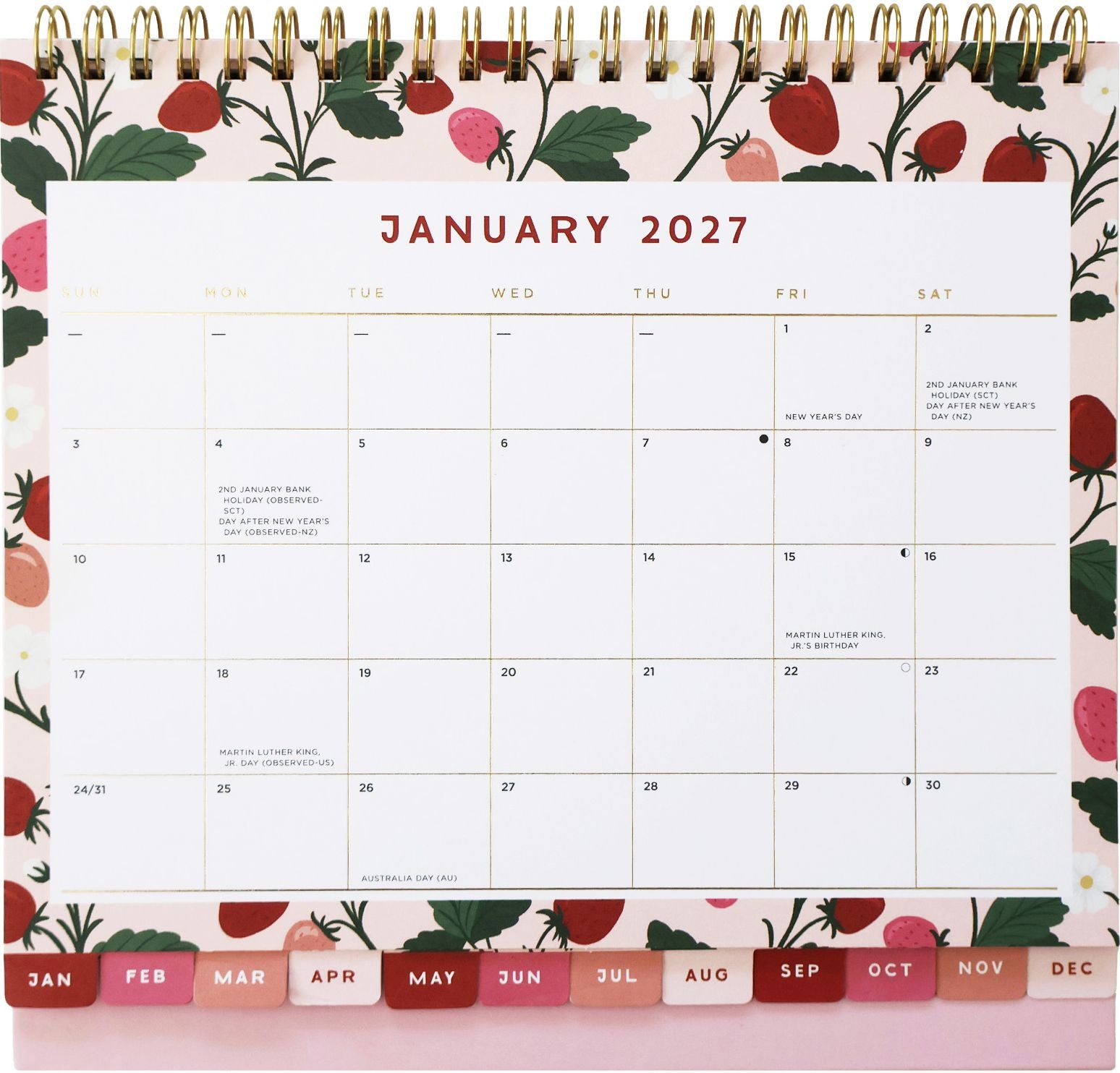 2027 Strawberry Gardens Desktop Calendar