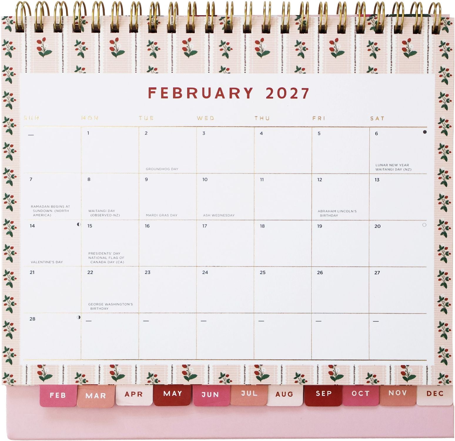 2027 Strawberry Gardens Desktop Calendar