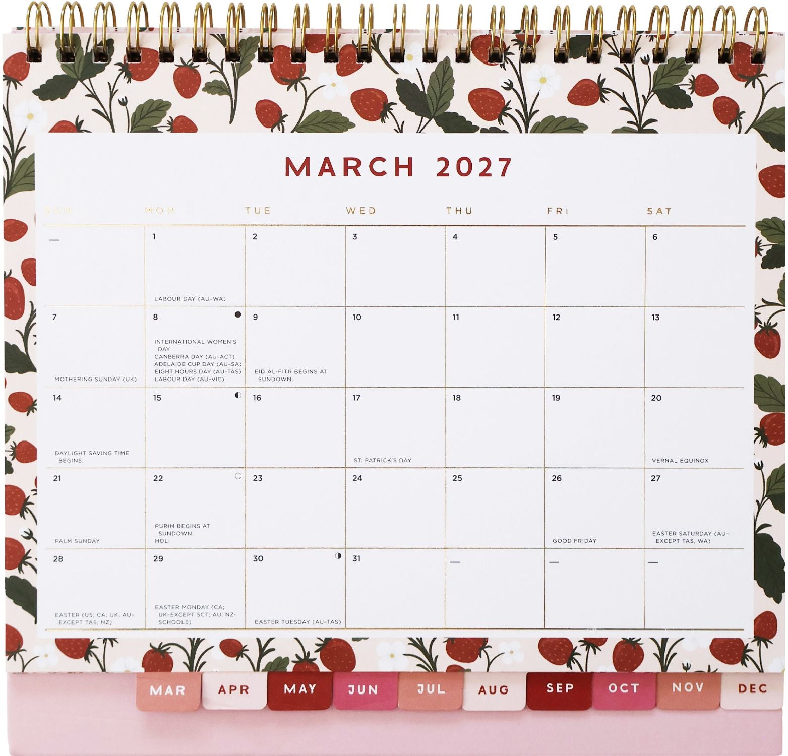 2027 Strawberry Gardens Desktop Calendar
