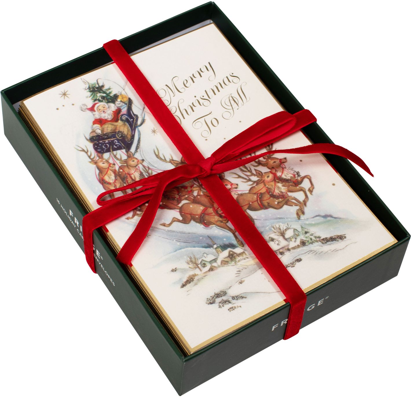 Santa's Sleigh Holiday Boxed Cards Set Of 16