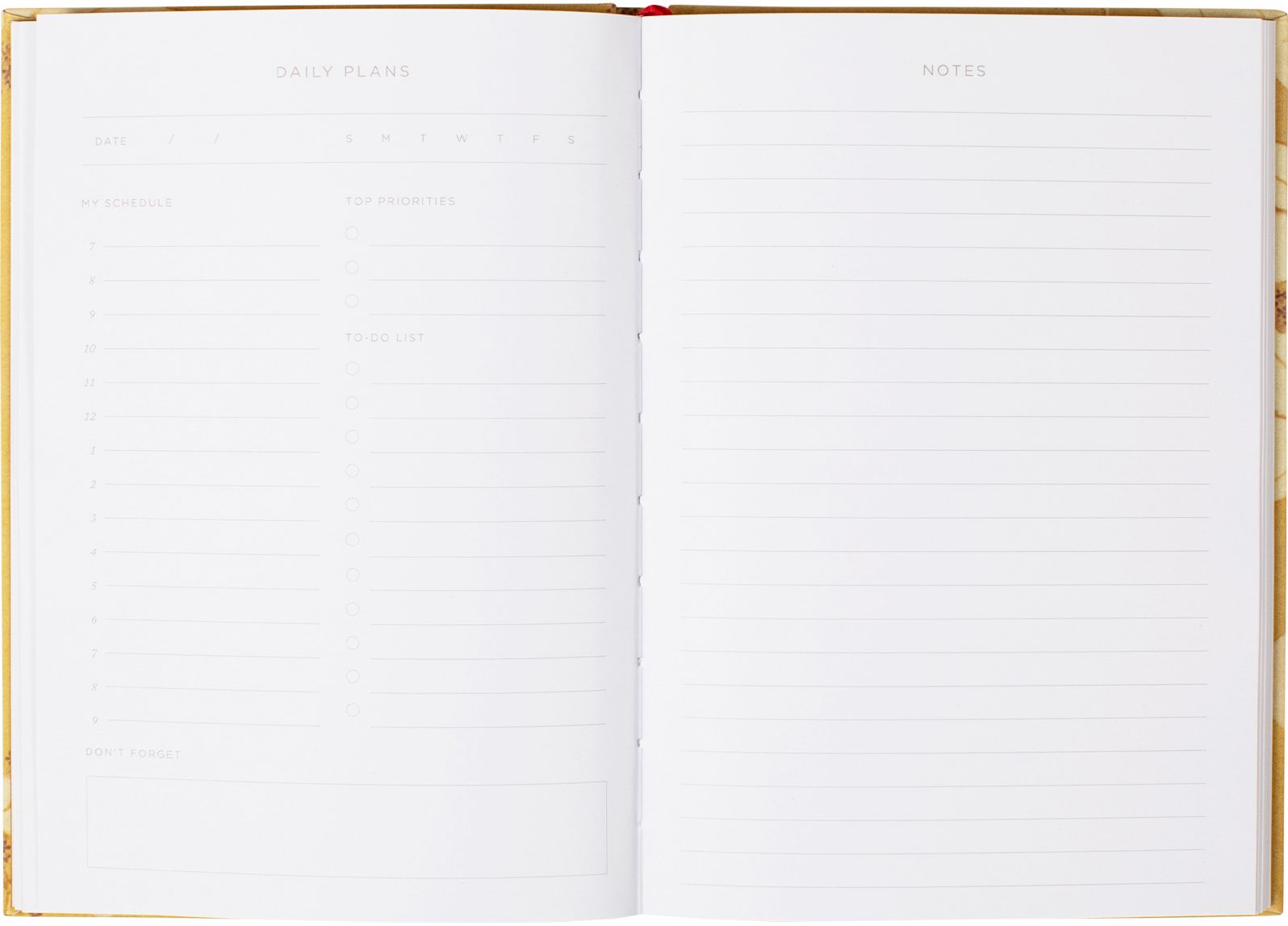 Ochre Floral Daily Undated Planner