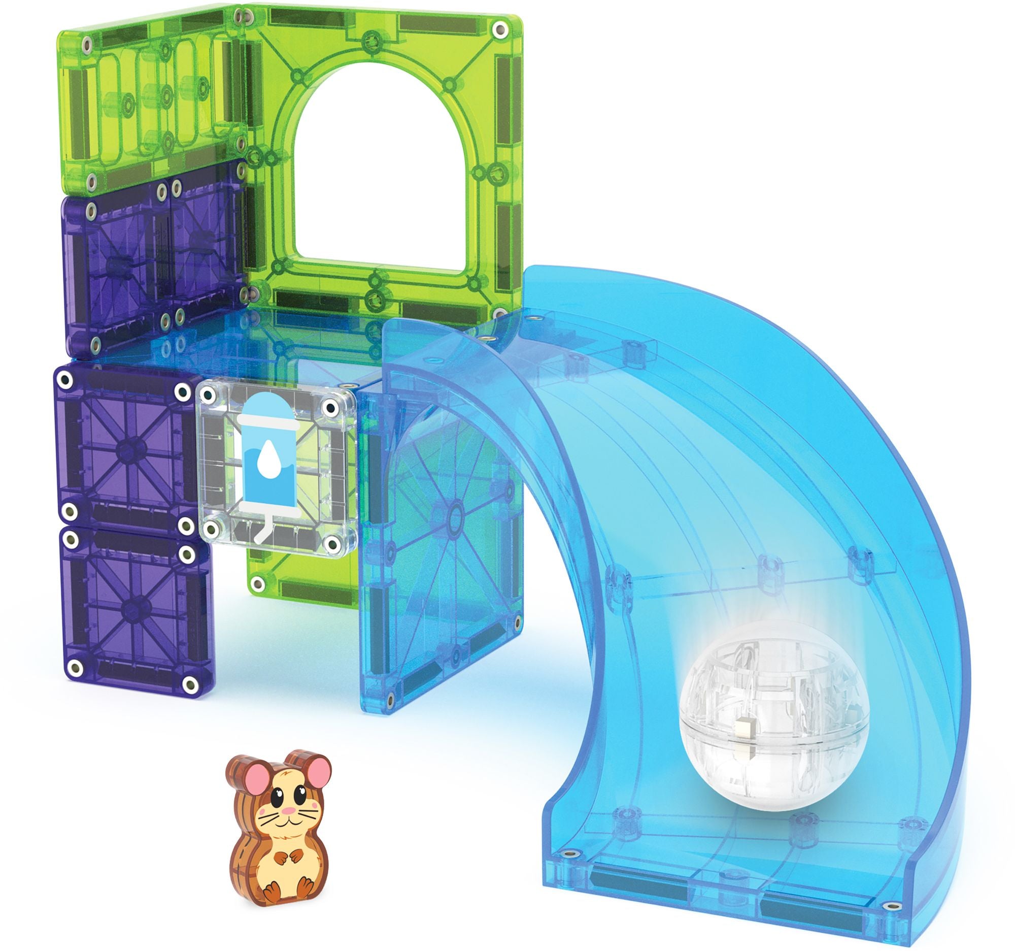 MAGNA-TILES® Hamster Ball 13-Piece Magnetic Construction Set, The Original Magnetic Building Brand