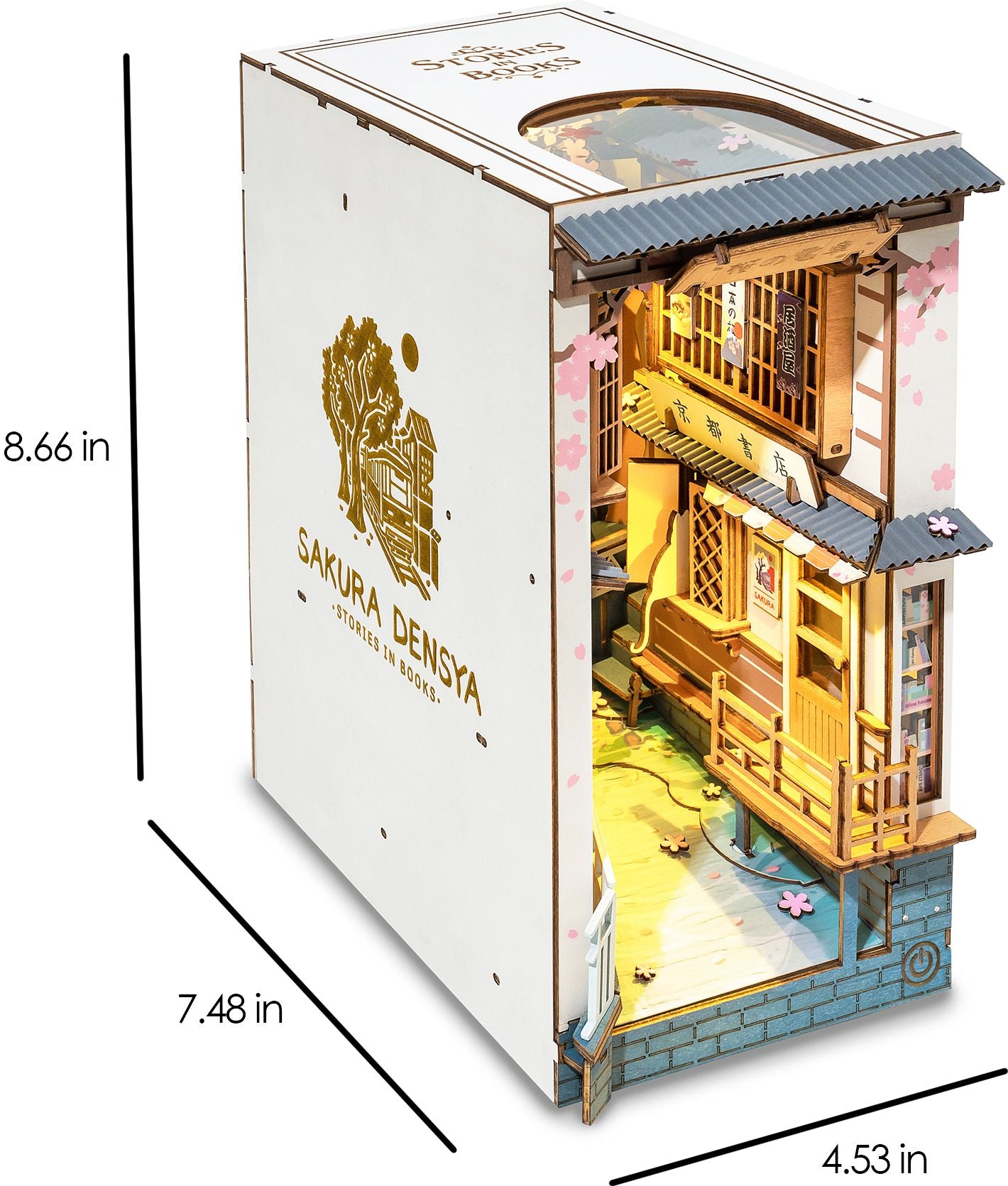 ESH031 天賞堂（Tenshodo）ミニジオラマブック　【江ノ電】 DIY Miniature Bookend: Sakura Tram | Paper Source