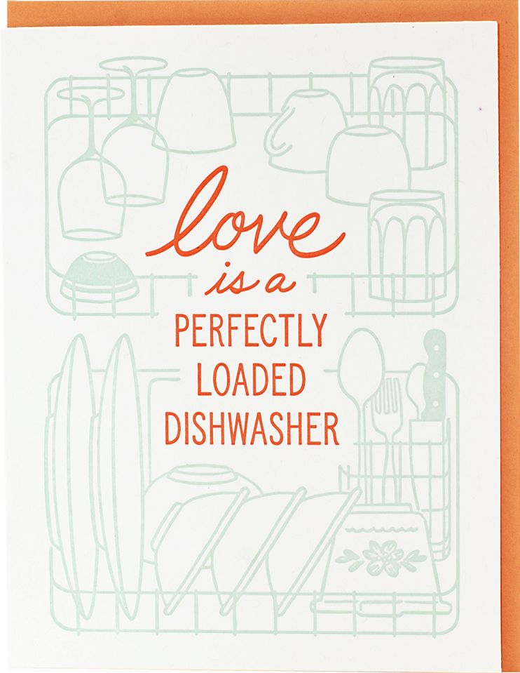 Filled Dishwasher Love Card