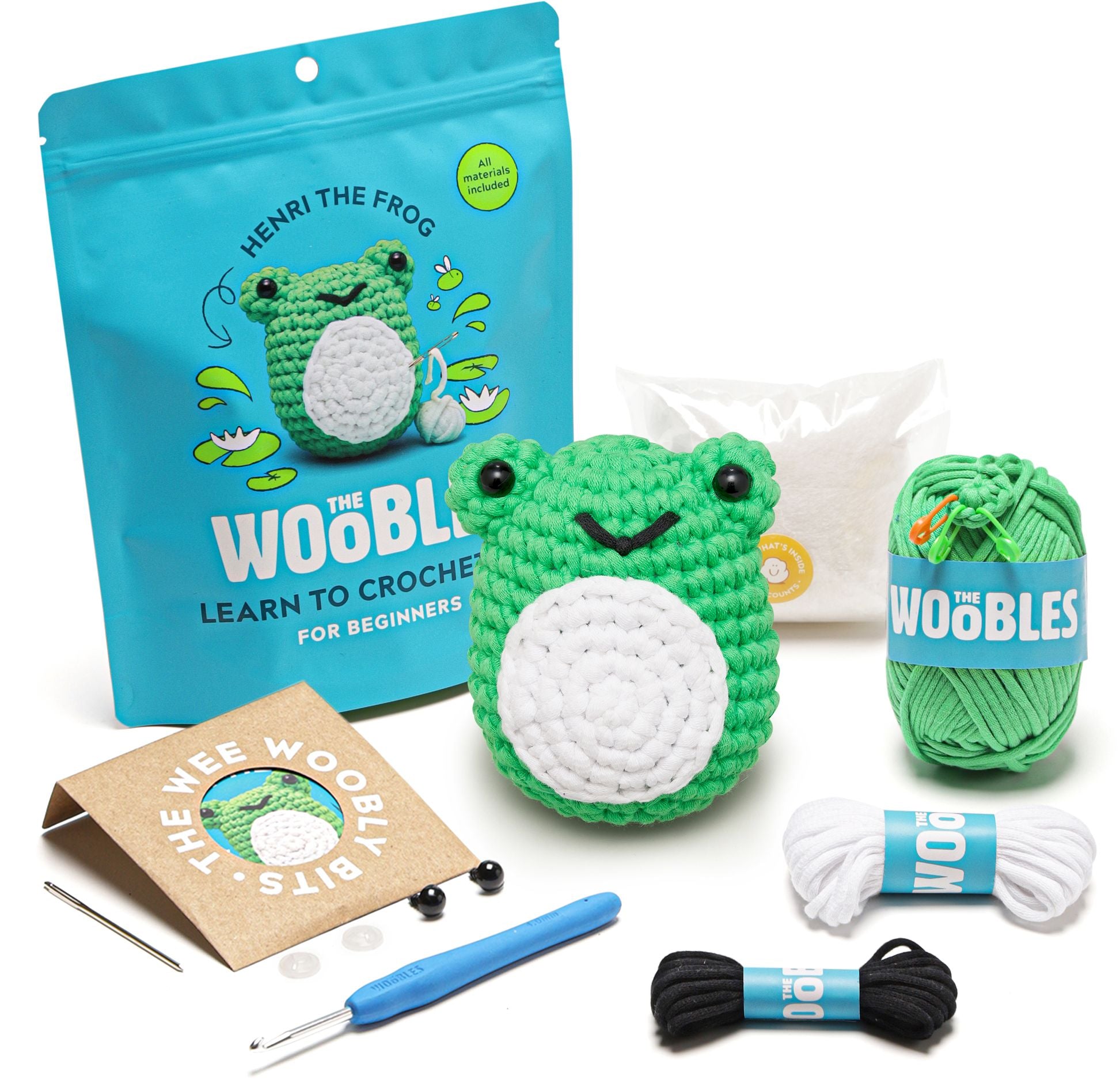 Henri the Frog Learn to Crochet Kit