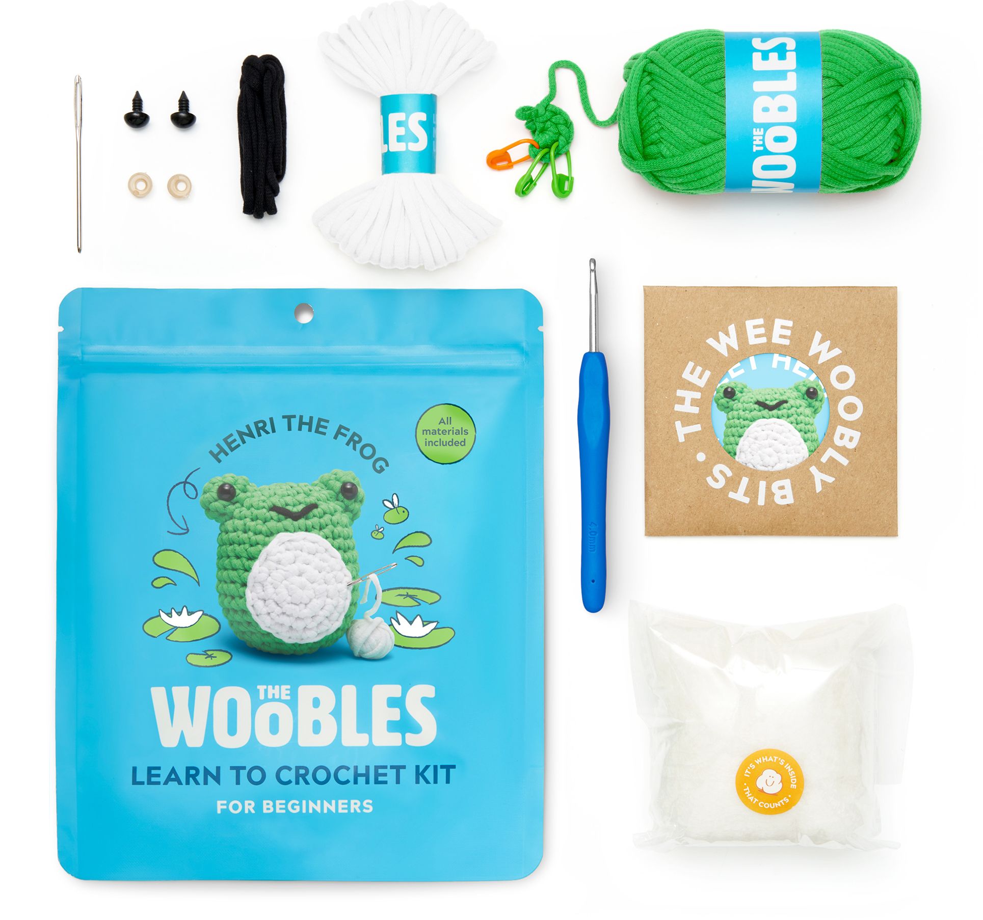 Henri the Frog Learn to Crochet Kit