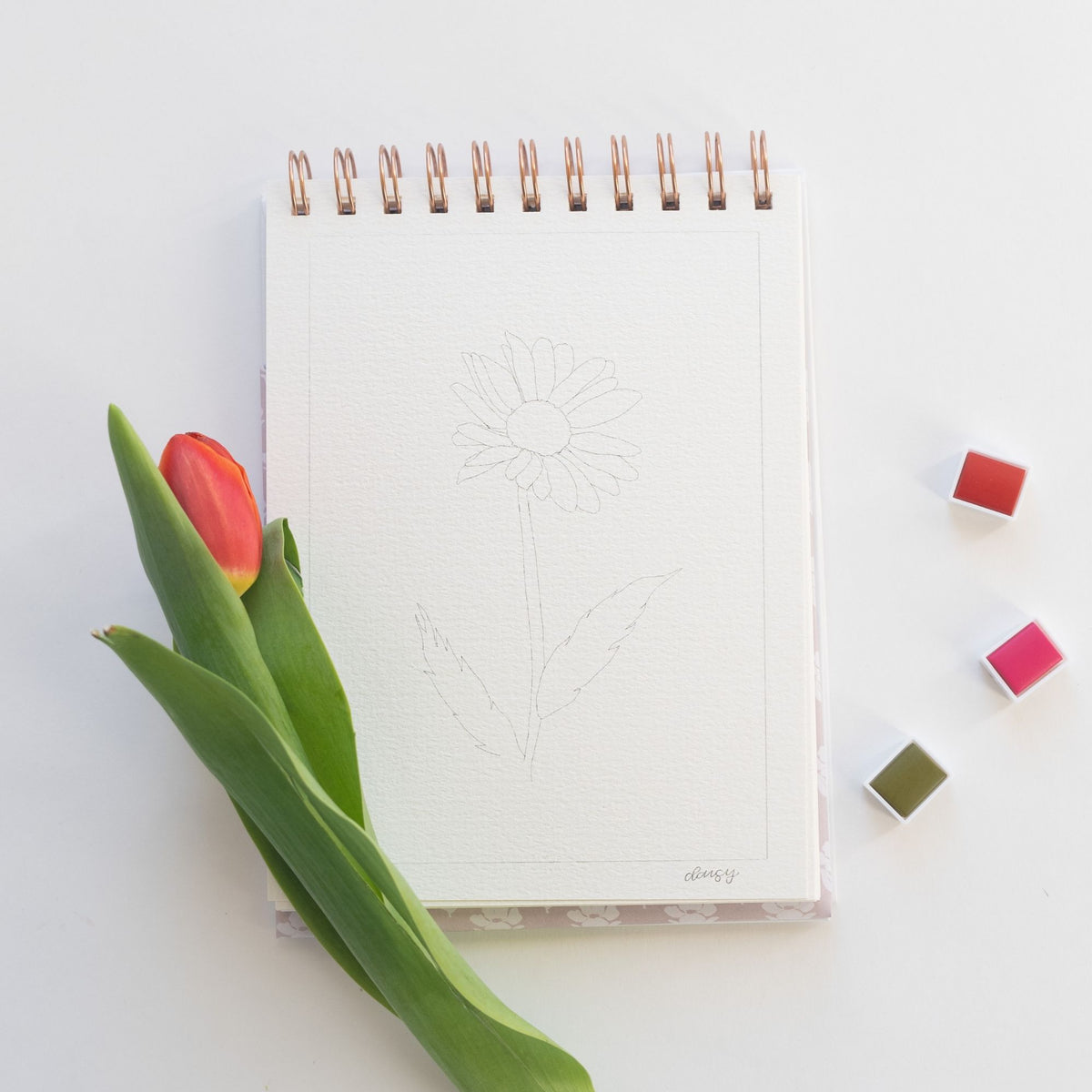 Flowers Watercolor Workbook